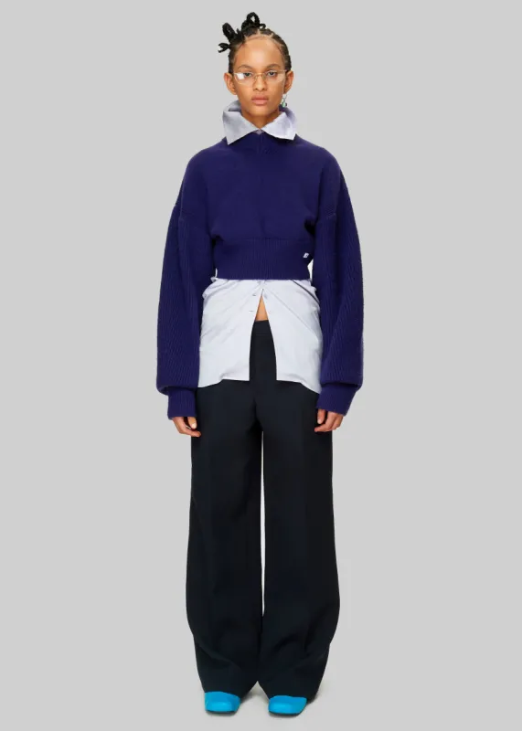 Low Classic Back Point Crop Knit - Purple sold by Frankie Shop