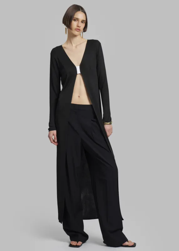 Bevza Long Knitted Cardigan - Black made by Bevza