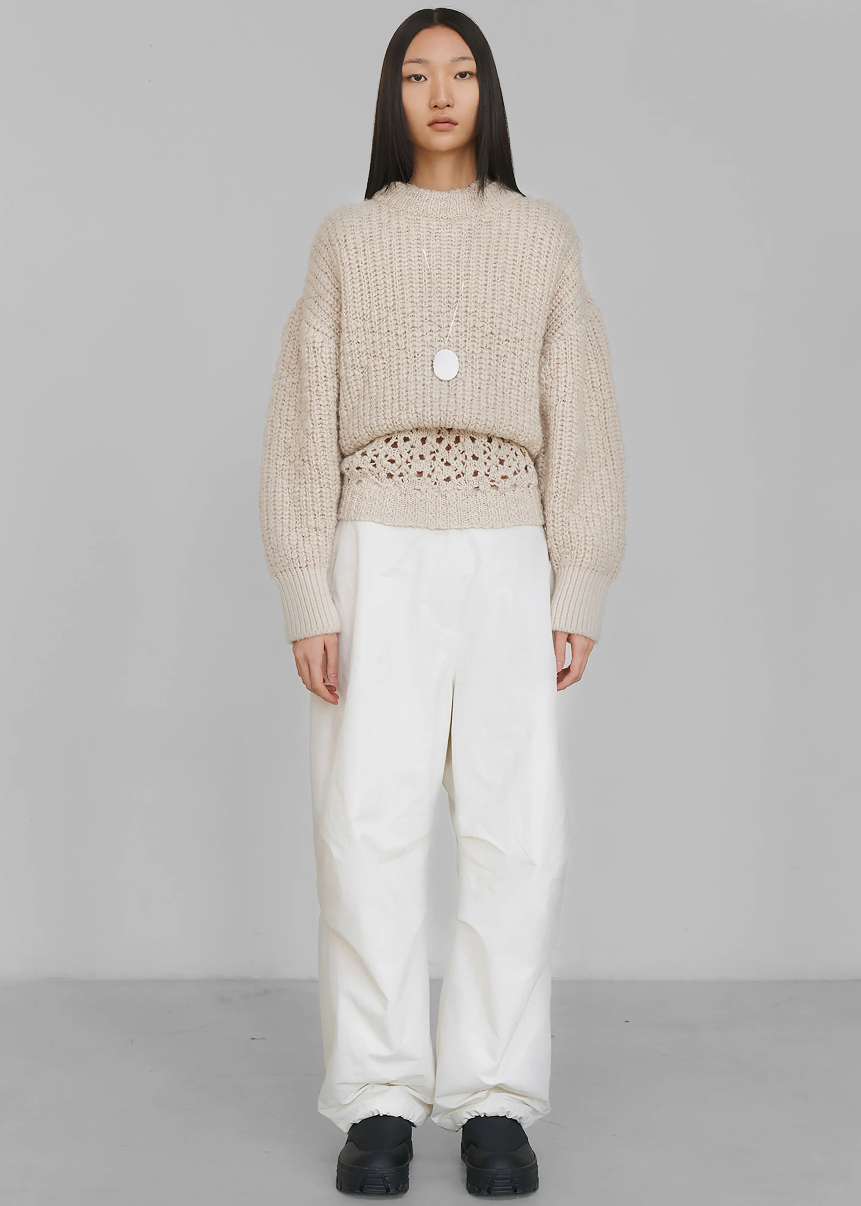 Amomento Cotton Fatigue Pants - Ecru sold by Frankie Shop product image thumbnail 5