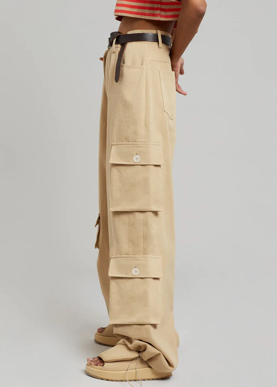 Hailey Oversized Cargo Pants - Tan sold by Frankie Shop product image thumbnail 3