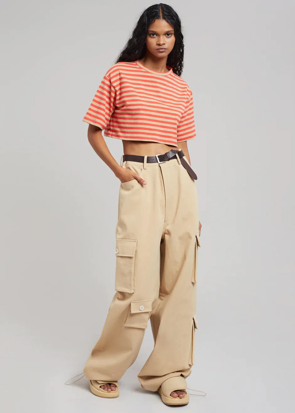 Hailey Oversized Cargo Pants - Tan sold by Frankie Shop