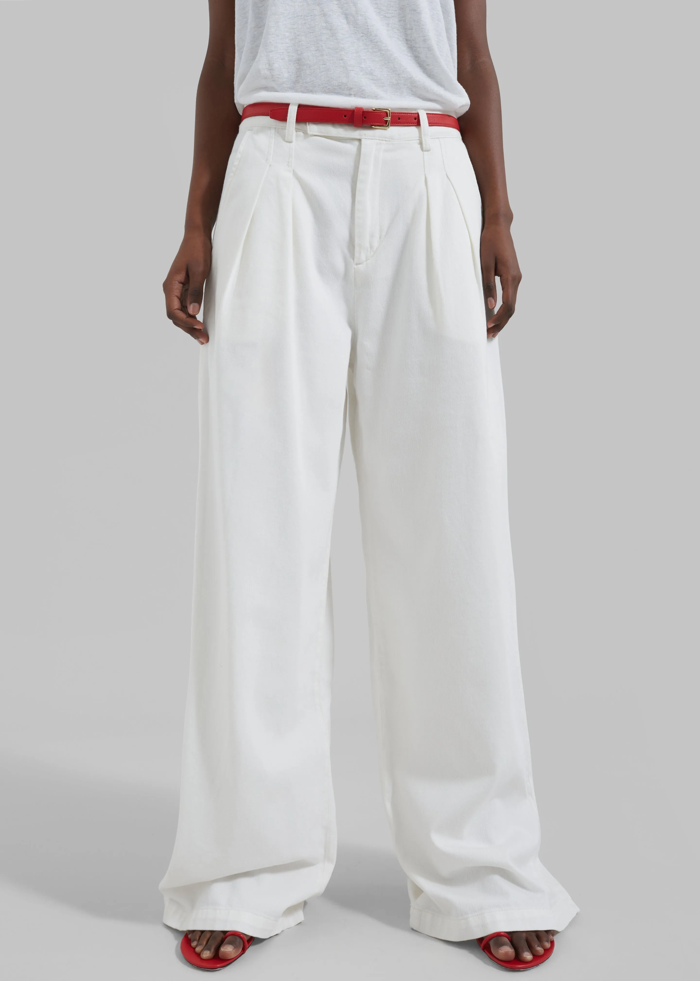 Nolan Pleated Denim Trousers - White sold by Frankie Shop product image thumbnail 2