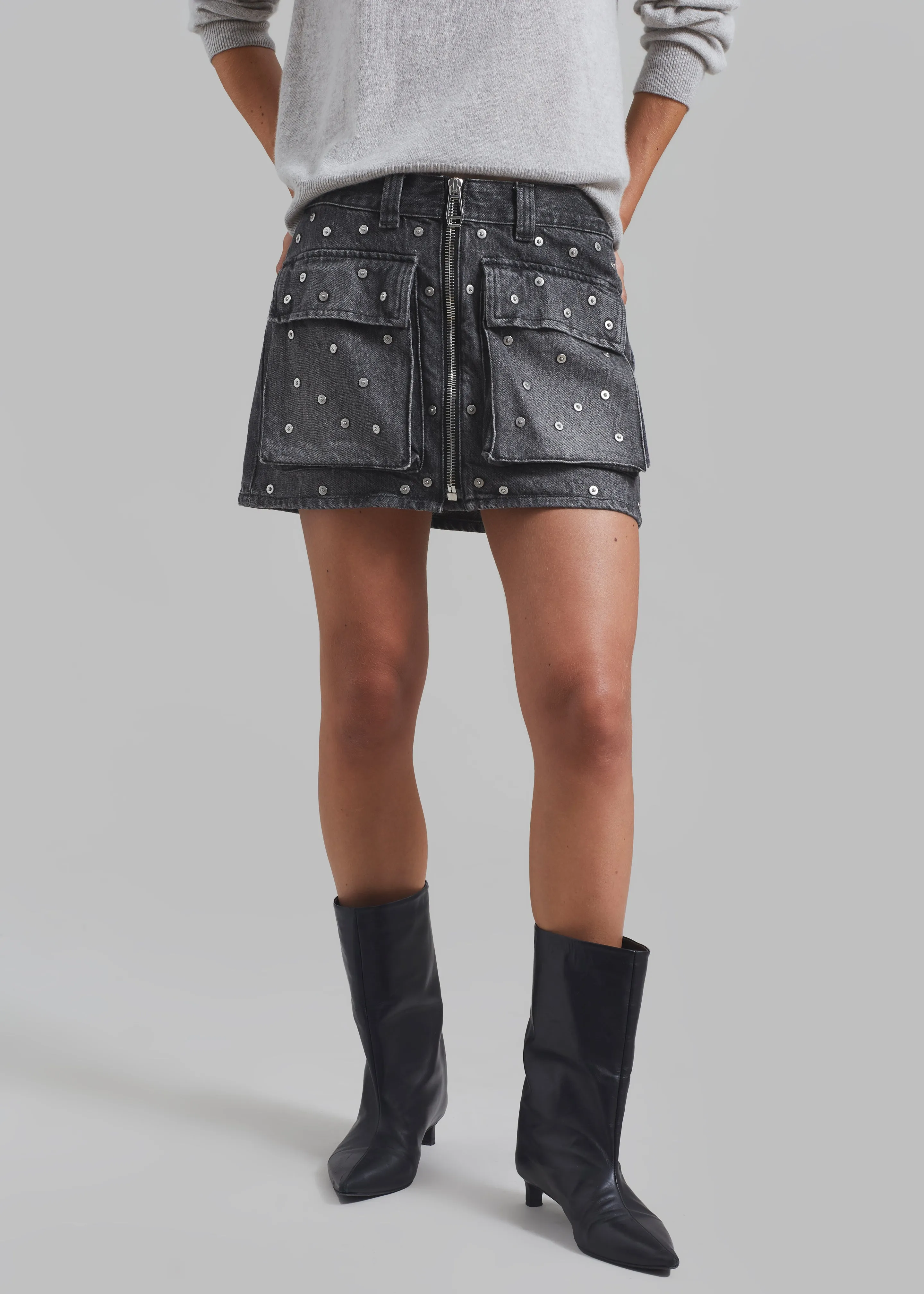 Haikure Molly Mini Skirt - Vintage Black sold by Frankie Shop product image thumbnail 5