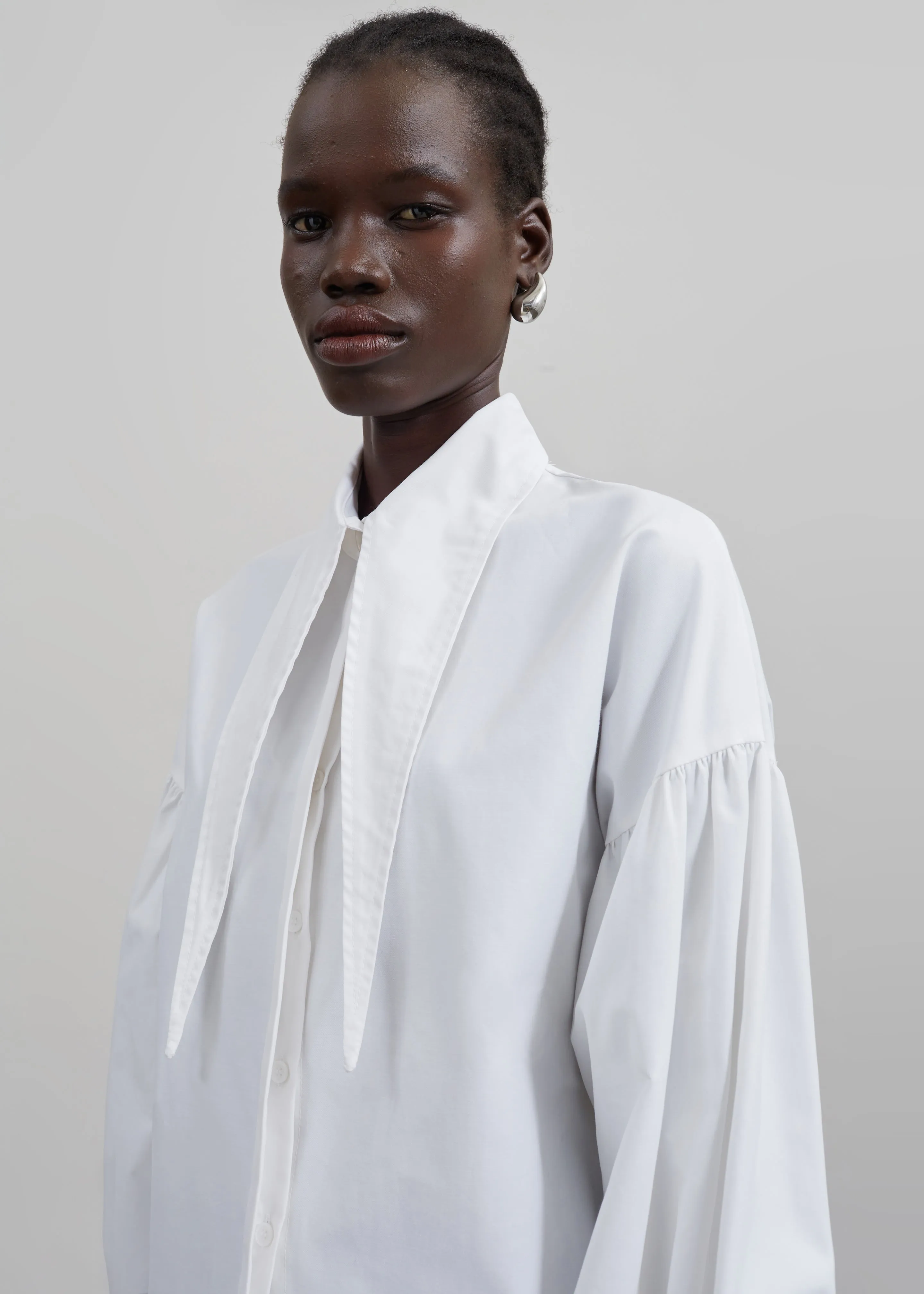 Klara Long Collar Shirt - White sold by Frankie Shop