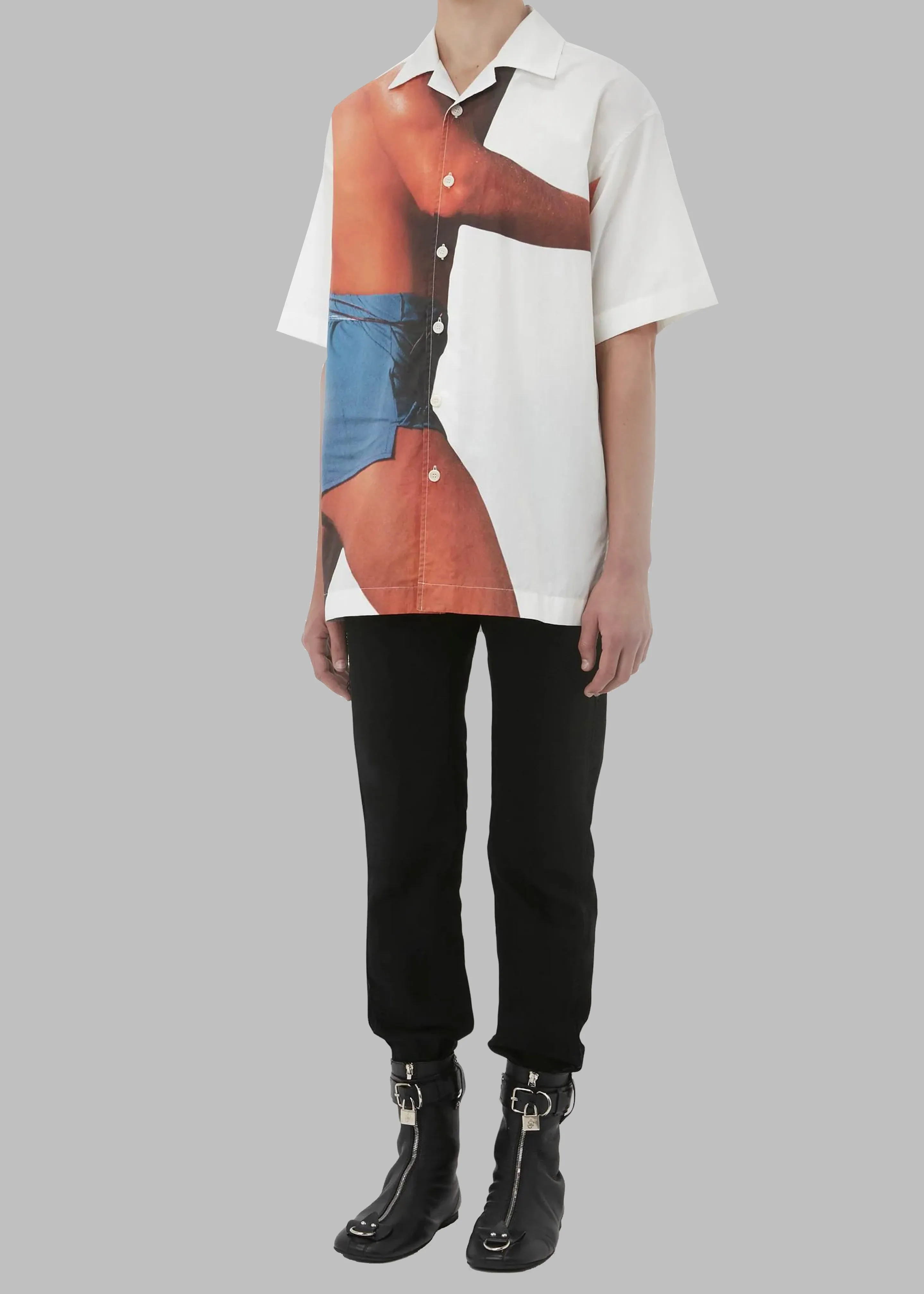 JW Anderson Profile Stud Printed Short Sleeve Shirt - White/Multi sold by Frankie Shop product image thumbnail 2