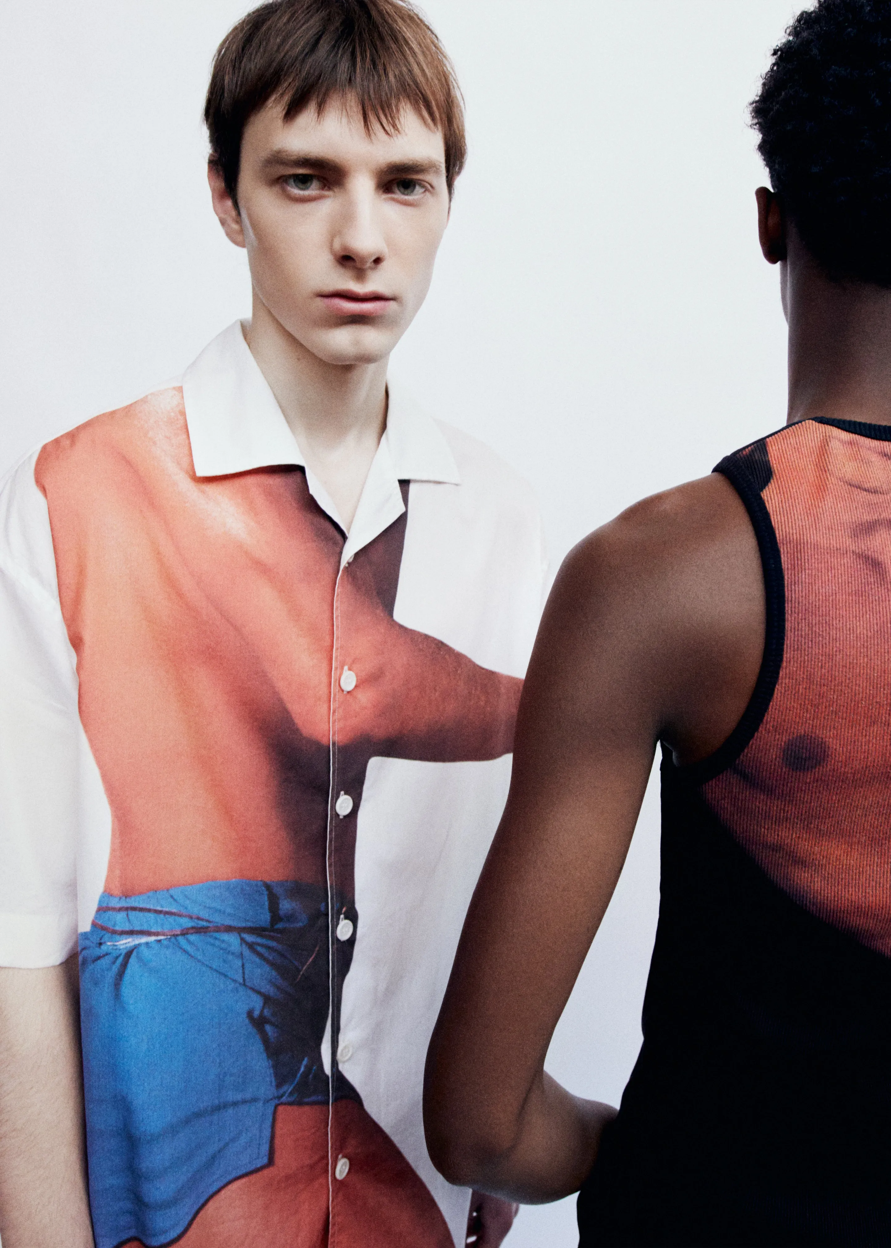 JW Anderson Profile Stud Printed Short Sleeve Shirt - White/Multi sold by Frankie Shop product image thumbnail 4