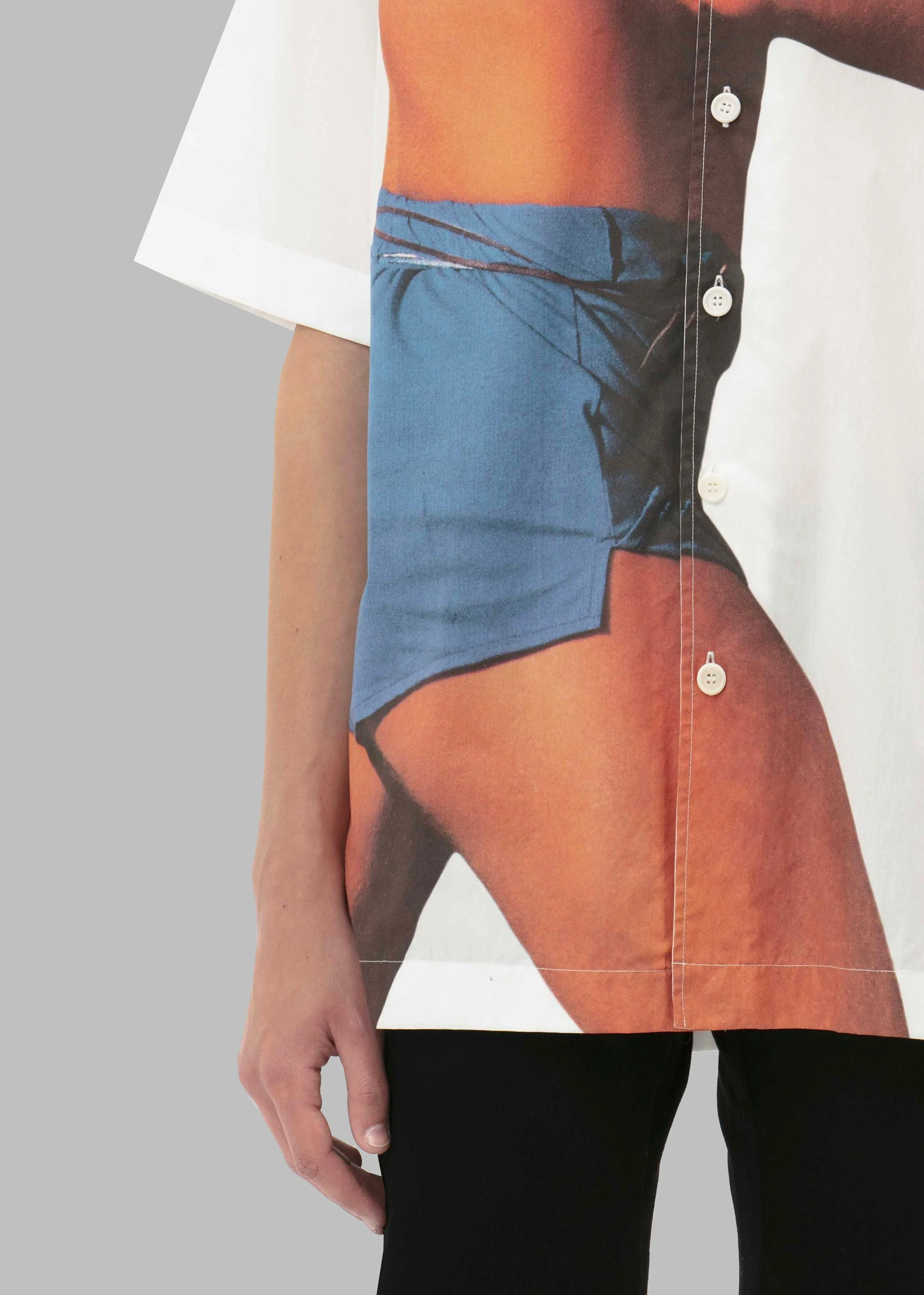 JW Anderson Profile Stud Printed Short Sleeve Shirt - White/Multi sold by Frankie Shop product image thumbnail 3