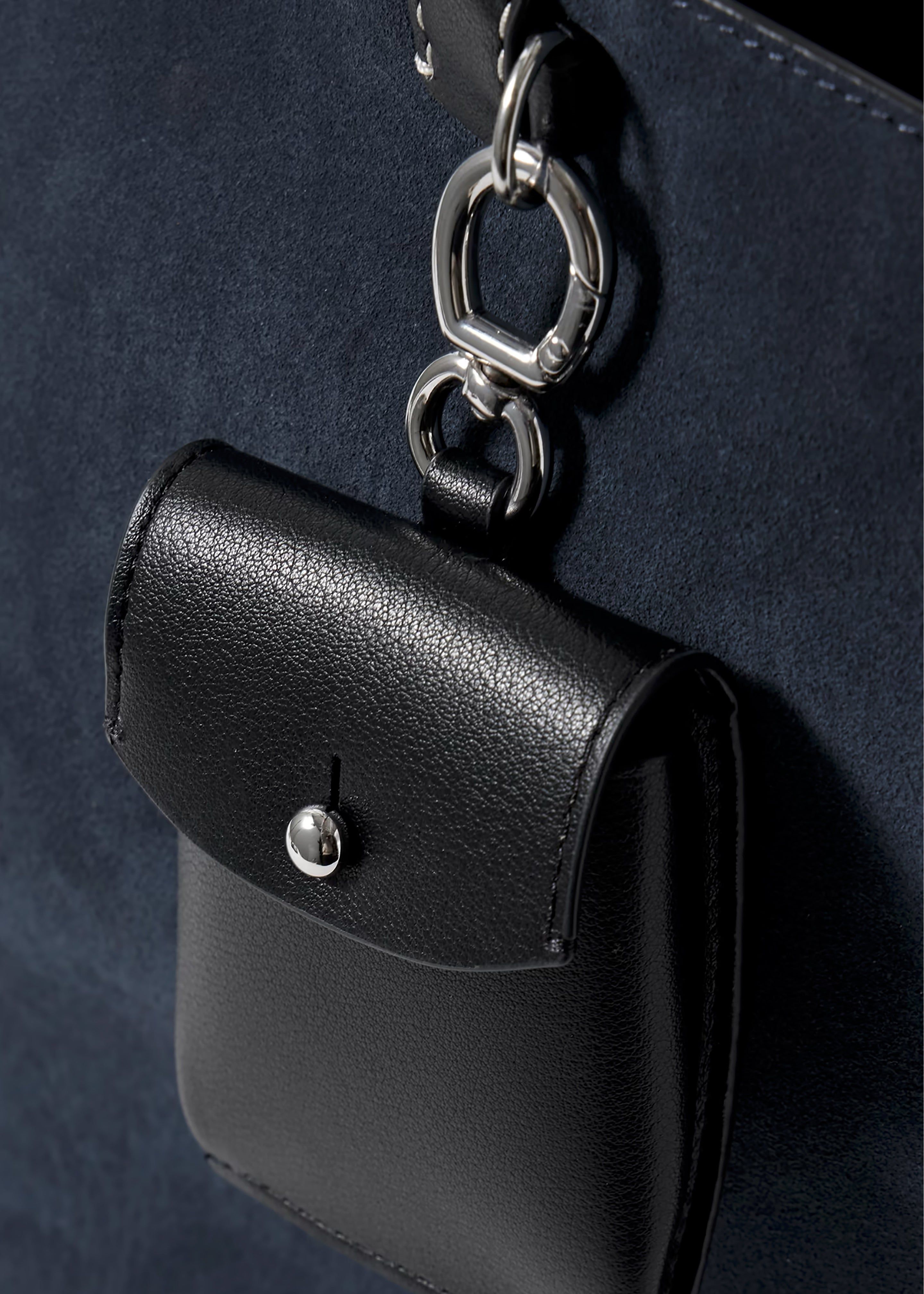 Proenza Schouler White Label Large Suede Bedford Tote - Navy/Black sold by Frankie Shop product image thumbnail 5