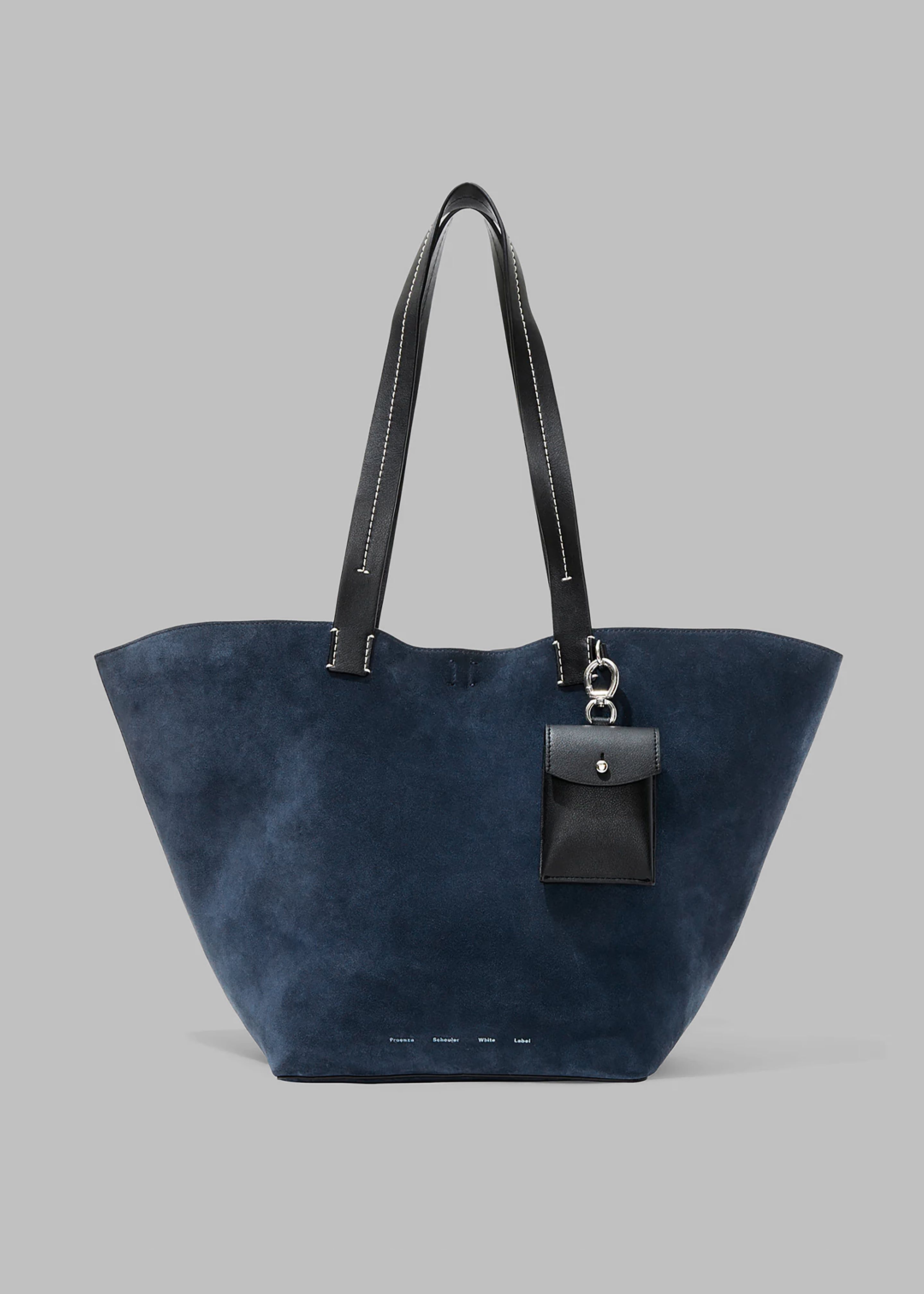 Proenza Schouler White Label Large Suede Bedford Tote - Navy/Black sold by Frankie Shop