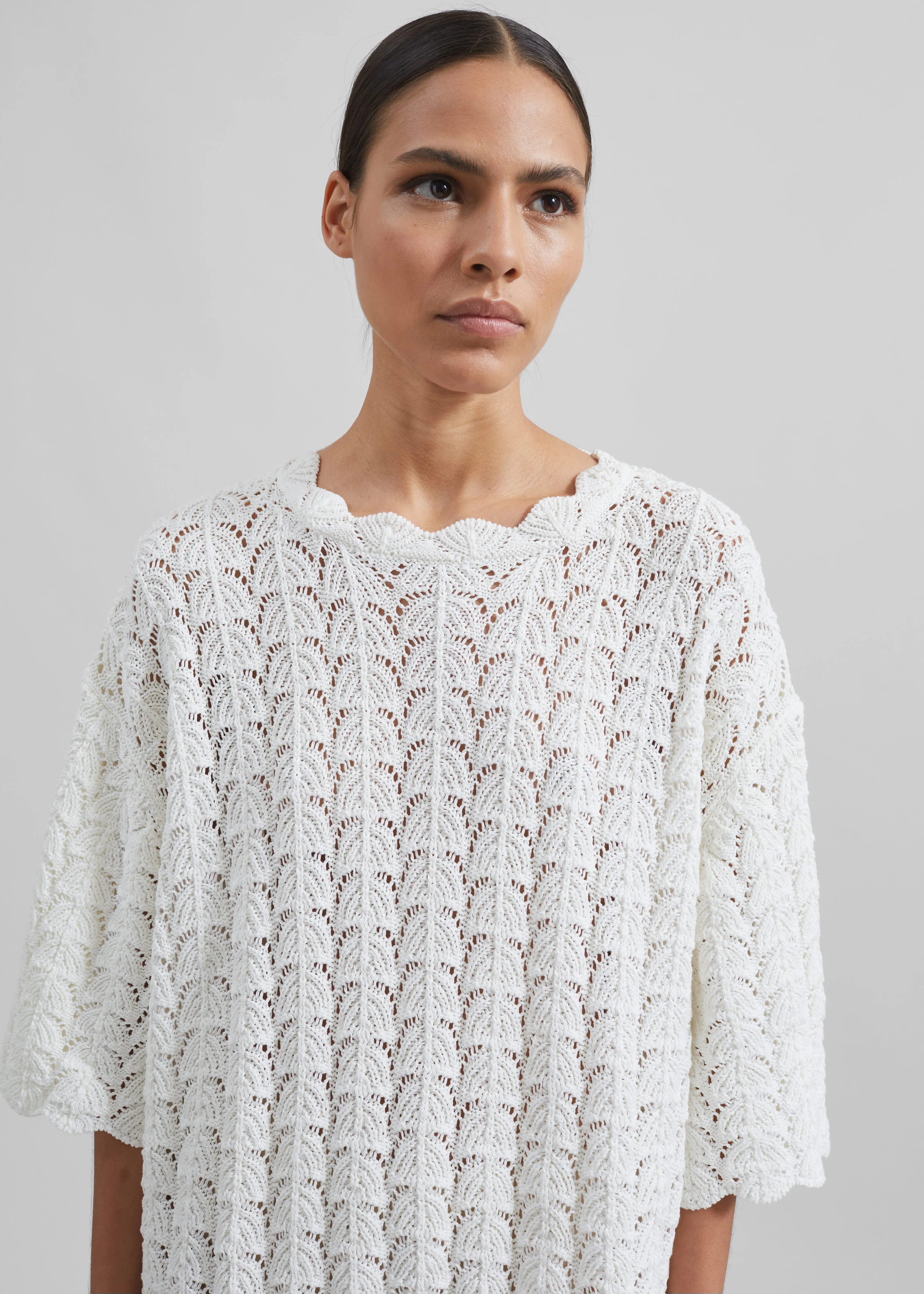 Loulou Studio Doni Crochet Dress - Ivory sold by Frankie Shop product image thumbnail 3