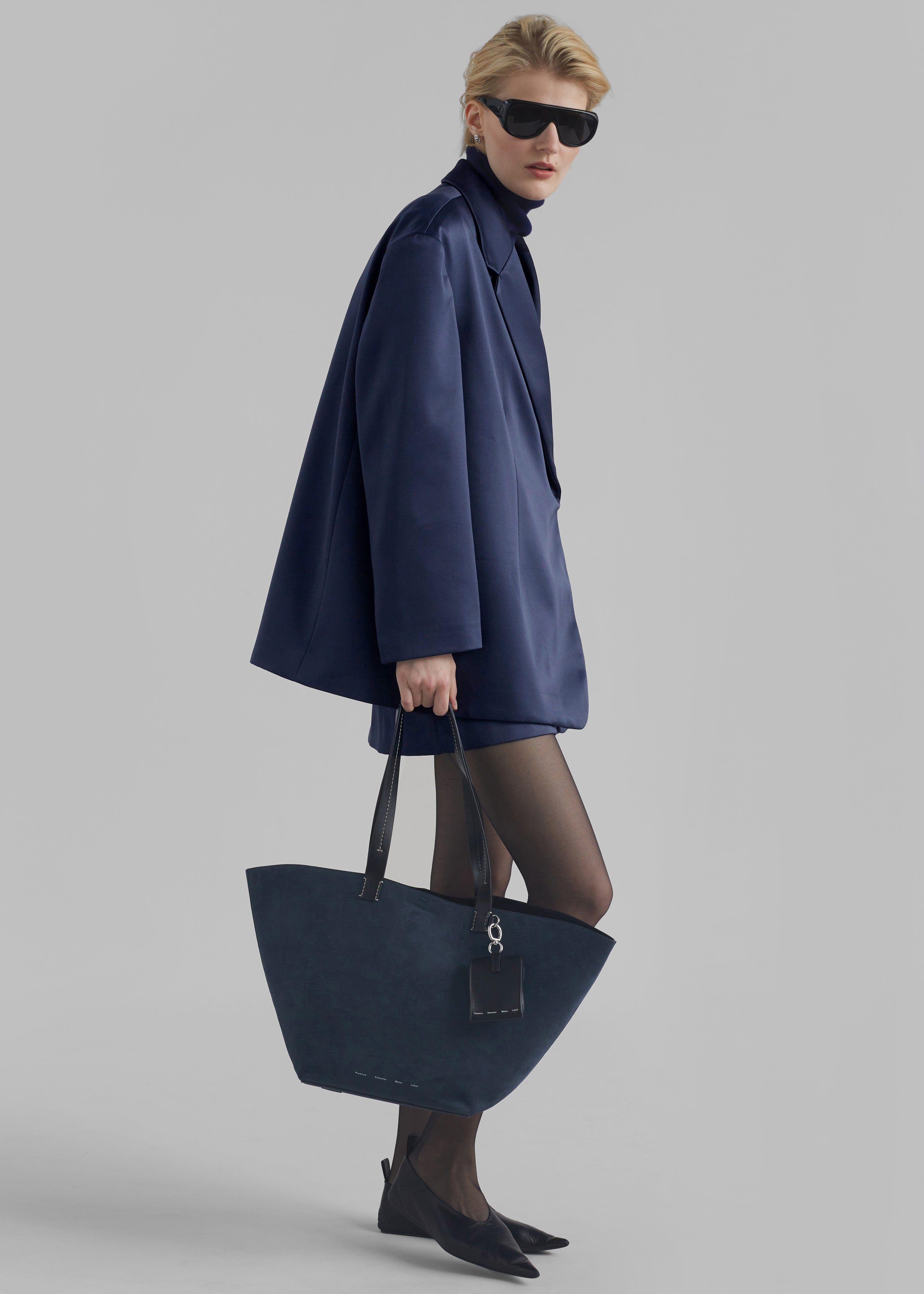 Proenza Schouler White Label Large Suede Bedford Tote - Navy/Black sold by Frankie Shop product image thumbnail 2