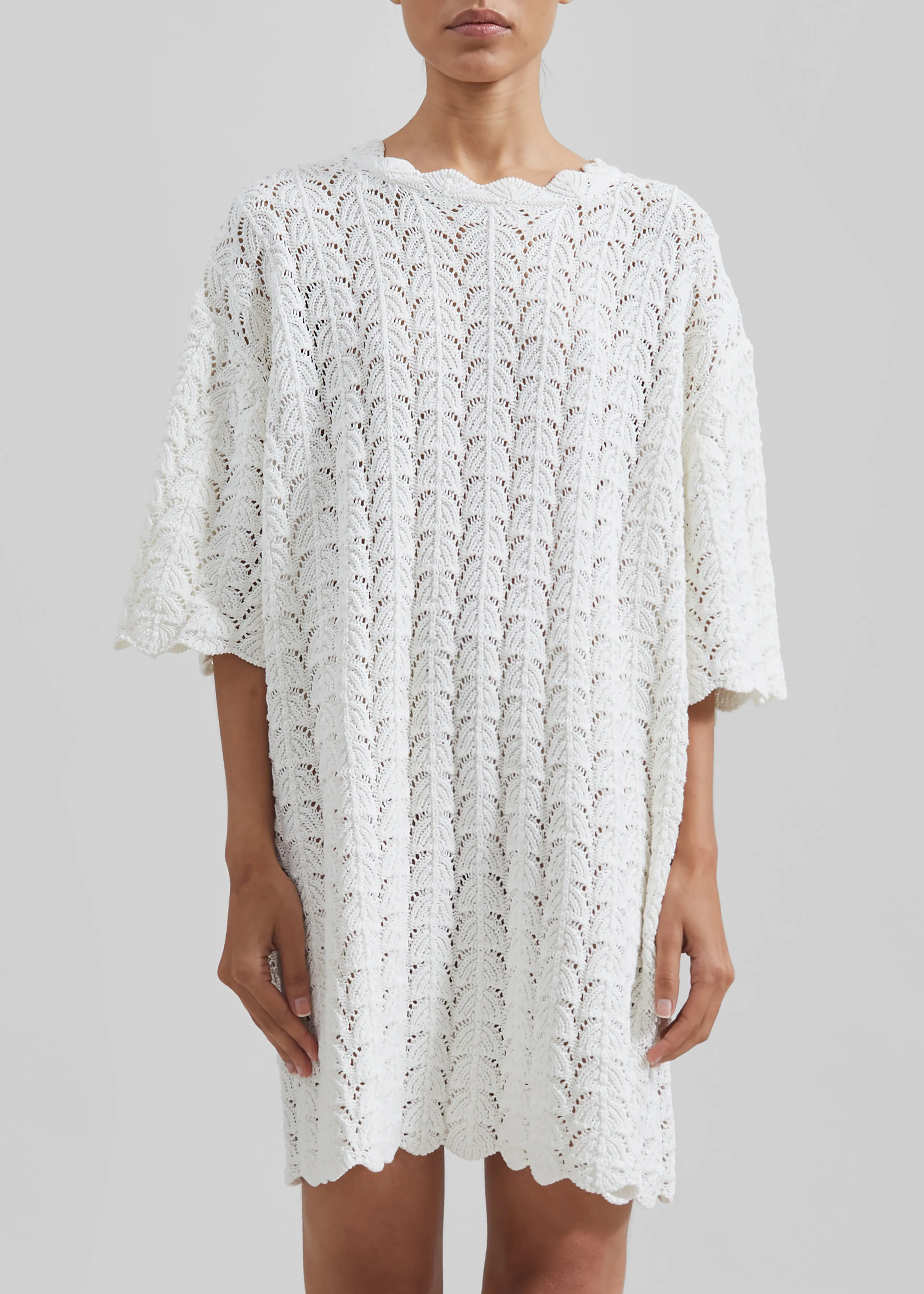 Loulou Studio Doni Crochet Dress - Ivory sold by Frankie Shop product image thumbnail 4