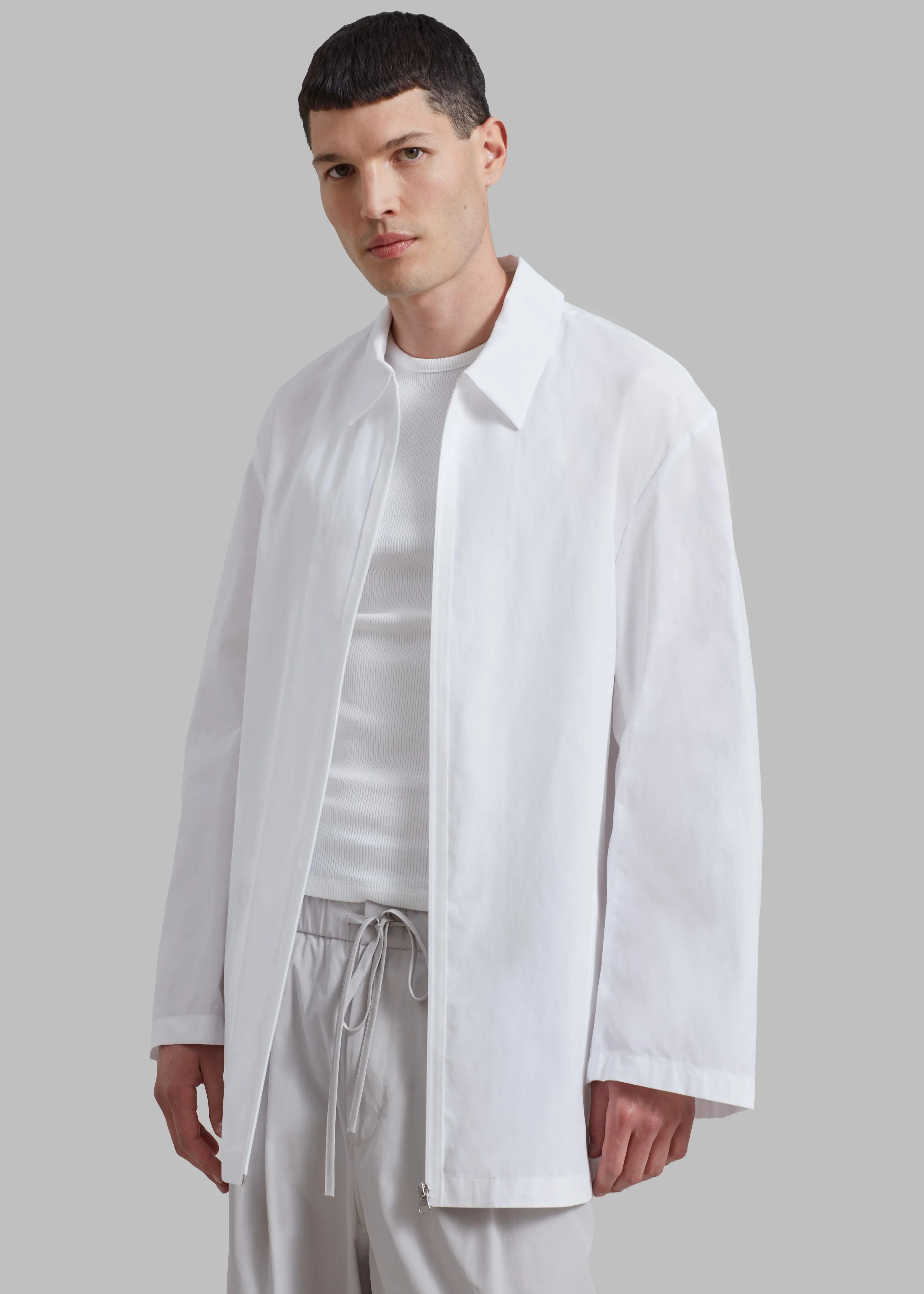 Amomento Paper Wax Half Coat - White sold by Frankie Shop