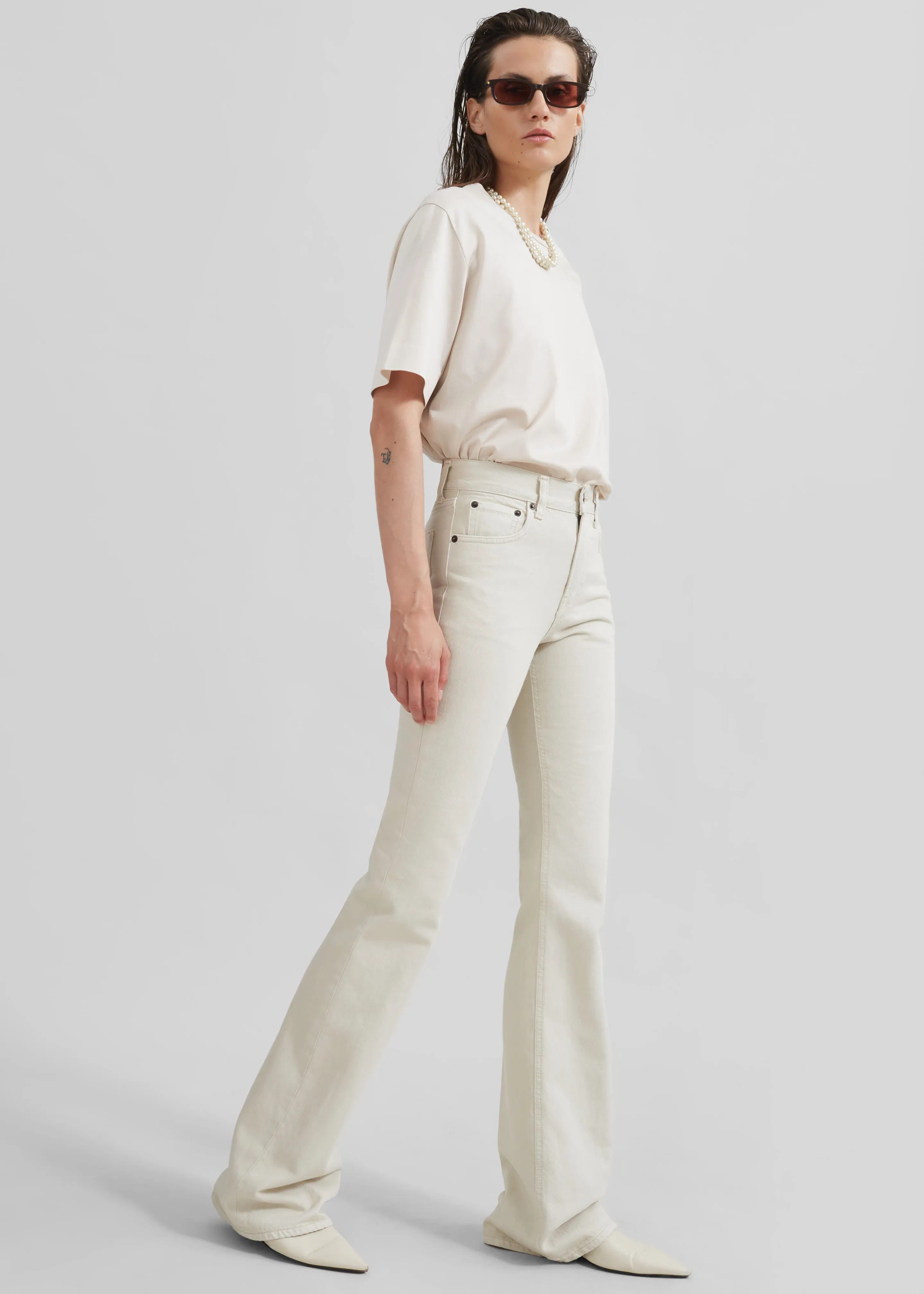 Haikure Flora Flared Jeans - Natural sold by Frankie Shop product image thumbnail 5