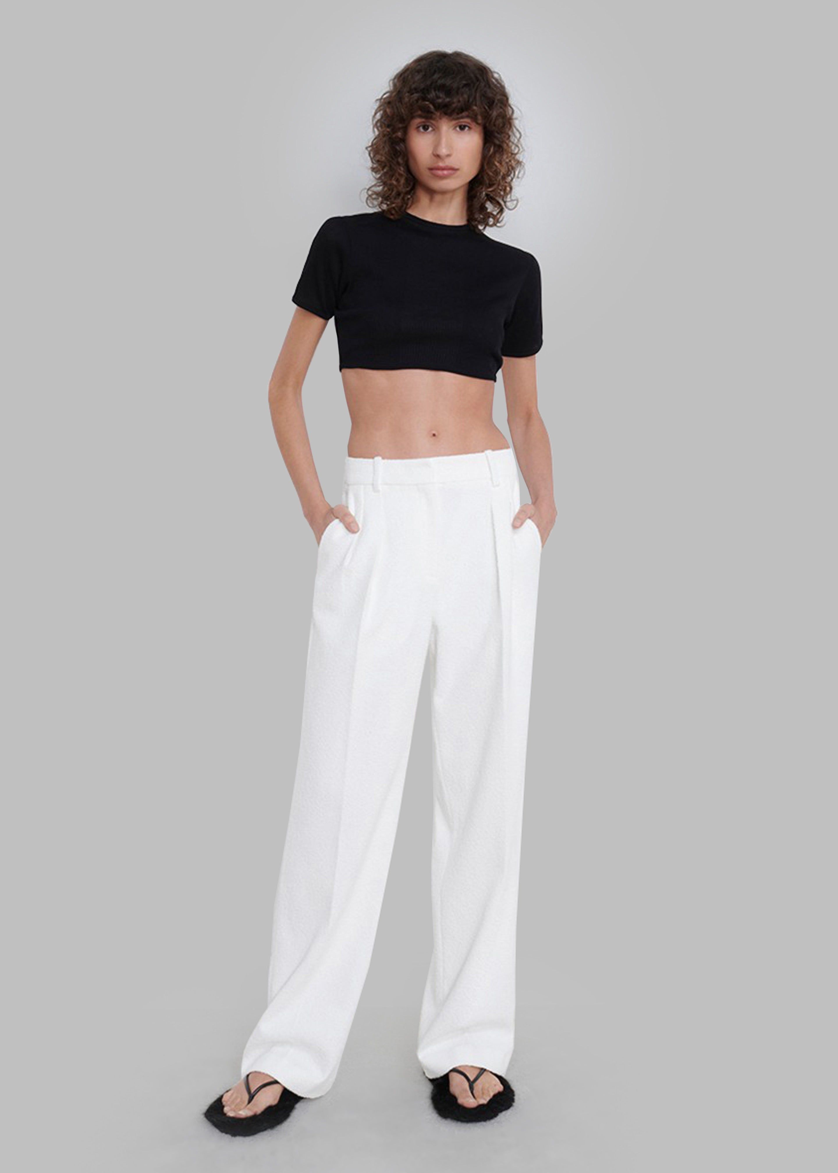 ボトムスその他 Loulou Studio Black straight boucle trousers Loulou Studio Black straight bouclé trousers | TheDoubleF