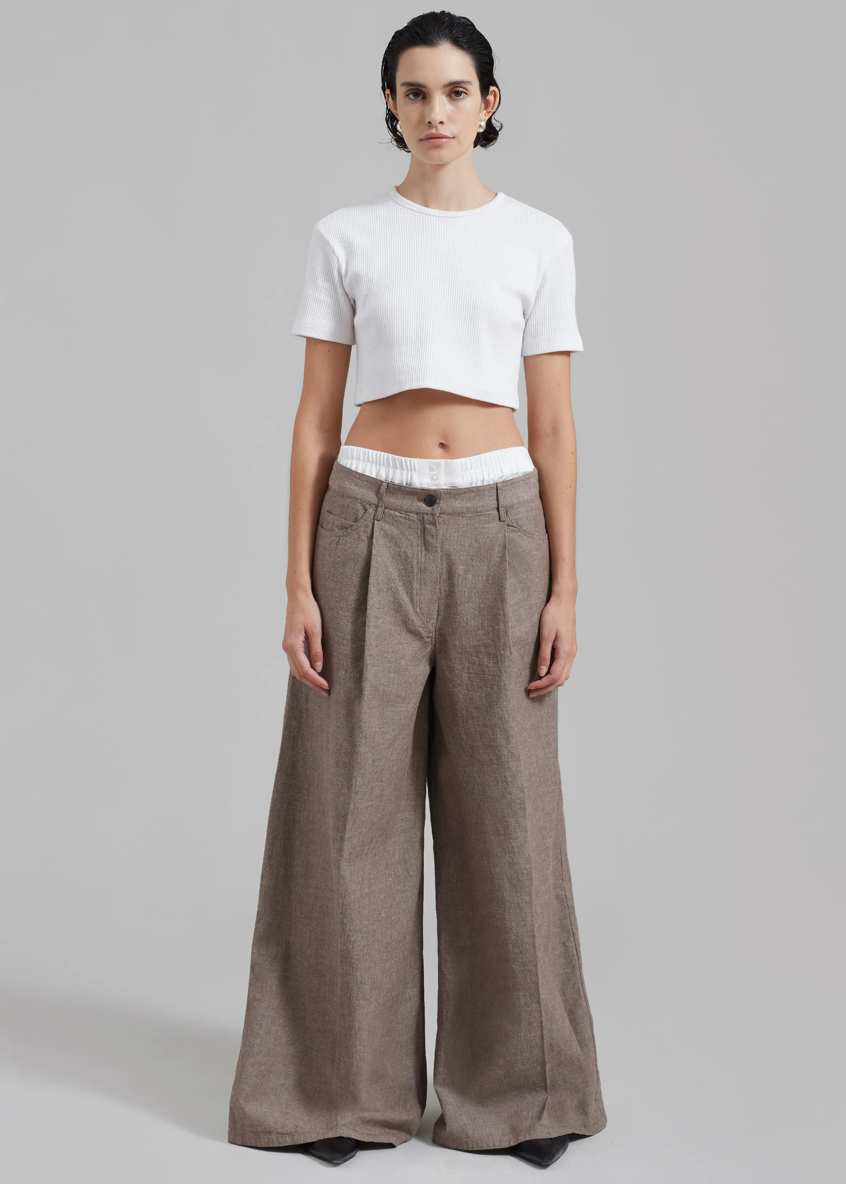 REMAIN Textured Wide Pants - Deep Taupe sold by Frankie Shop product image thumbnail 2