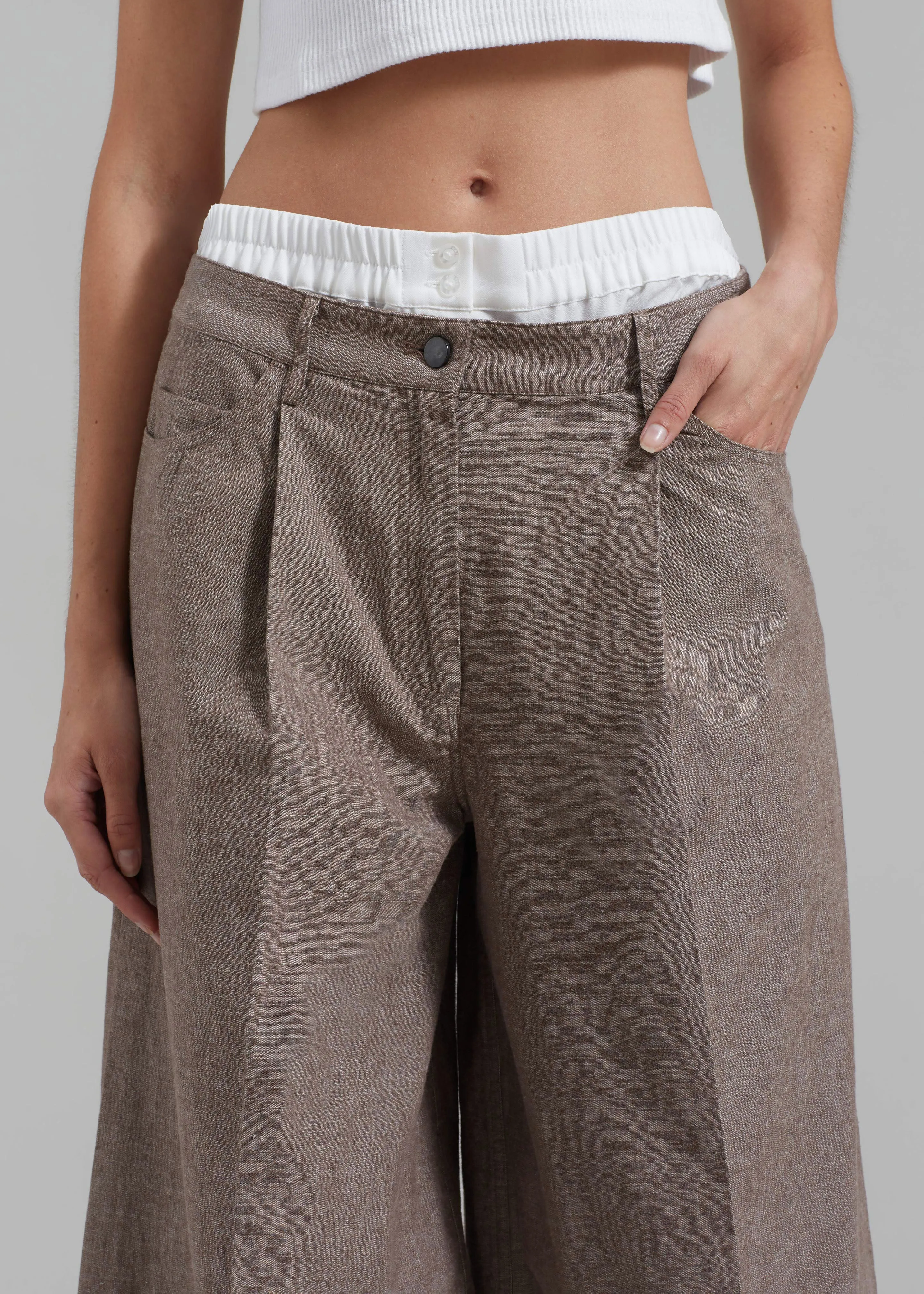 REMAIN Textured Wide Pants - Deep Taupe sold by Frankie Shop product image thumbnail 3