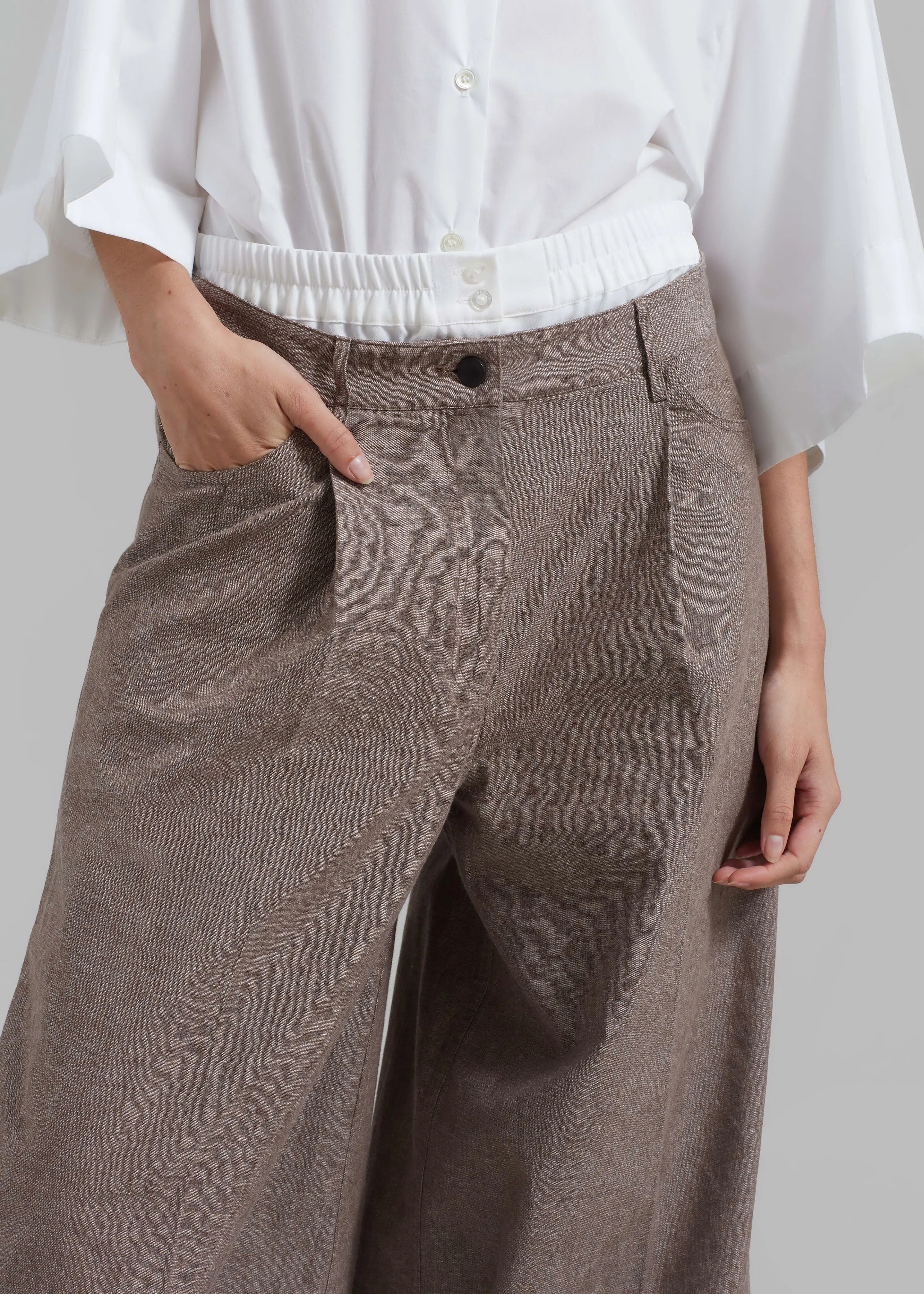 REMAIN Textured Wide Pants - Deep Taupe sold by Frankie Shop product image thumbnail 5