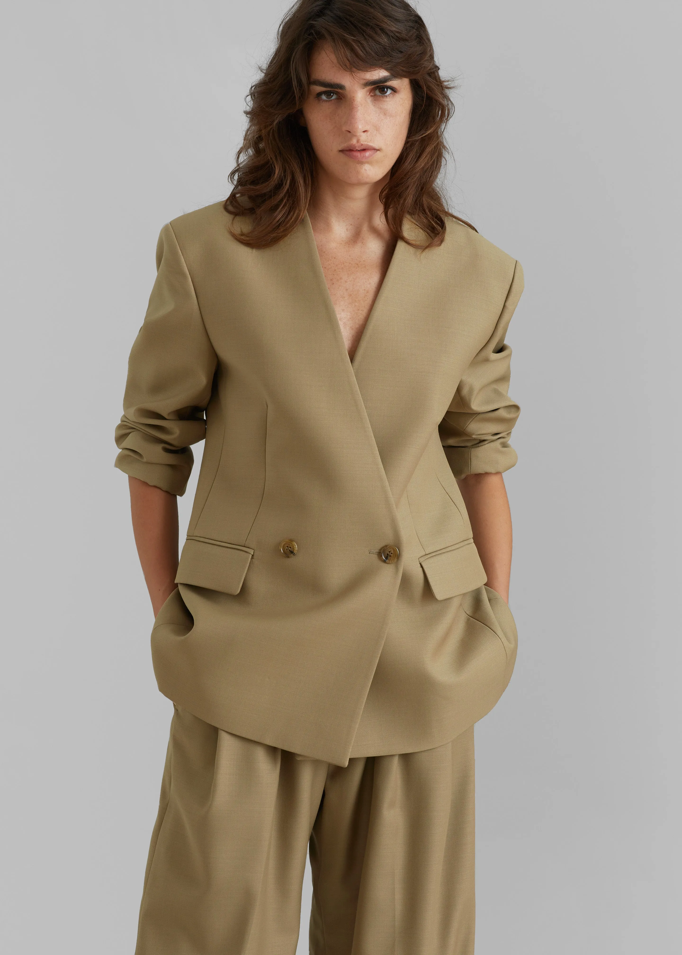 Lyxe Collarless Blazer - Taupe sold by Frankie Shop product image thumbnail 5