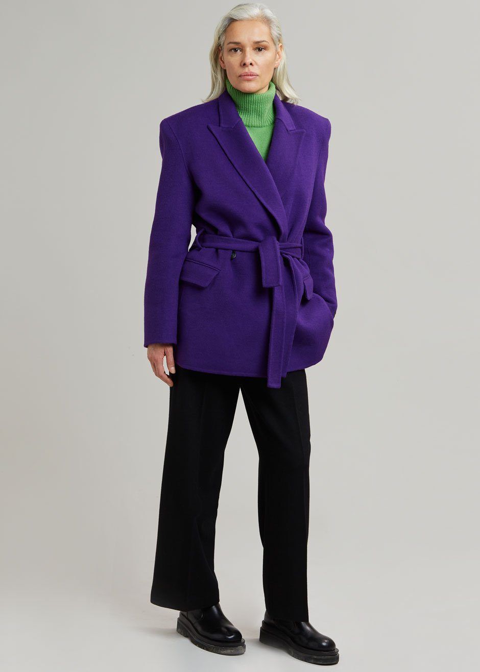 Mila Belted Jacket - Berry sold by Frankie Shop