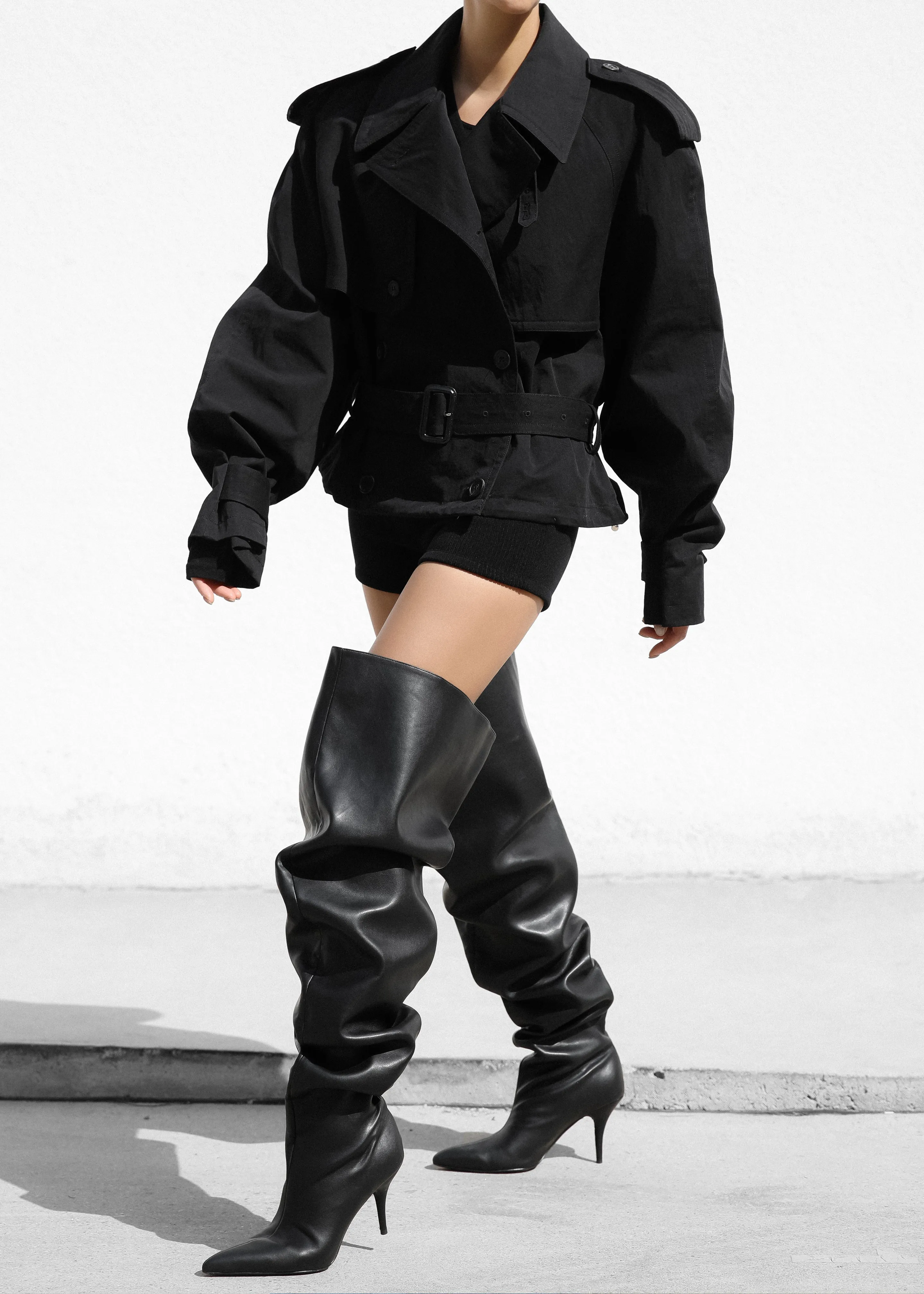 Mads Cropped Trench - Black sold by Frankie Shop product image thumbnail 3