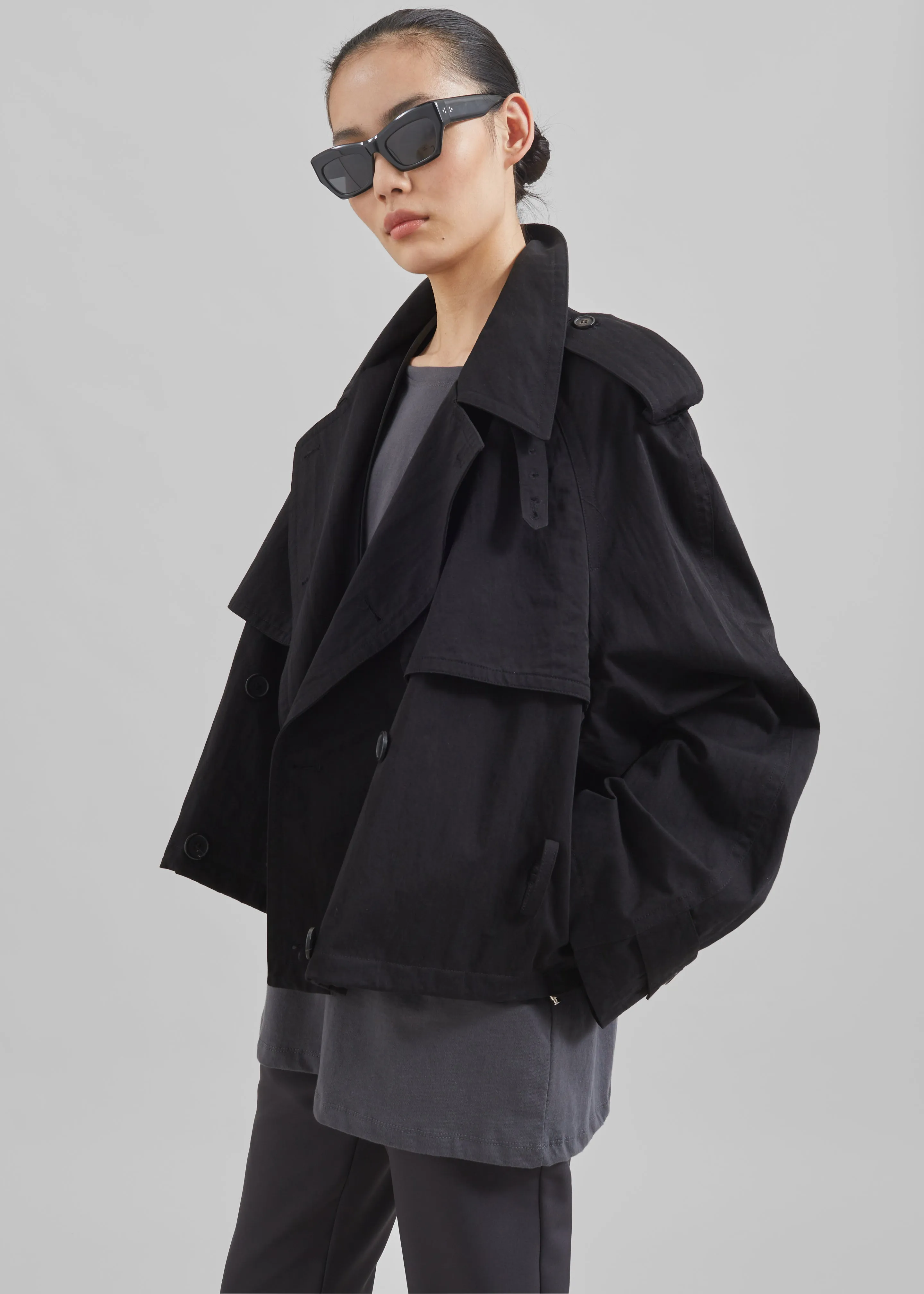 Mads Cropped Trench - Black sold by Frankie Shop product image thumbnail 4