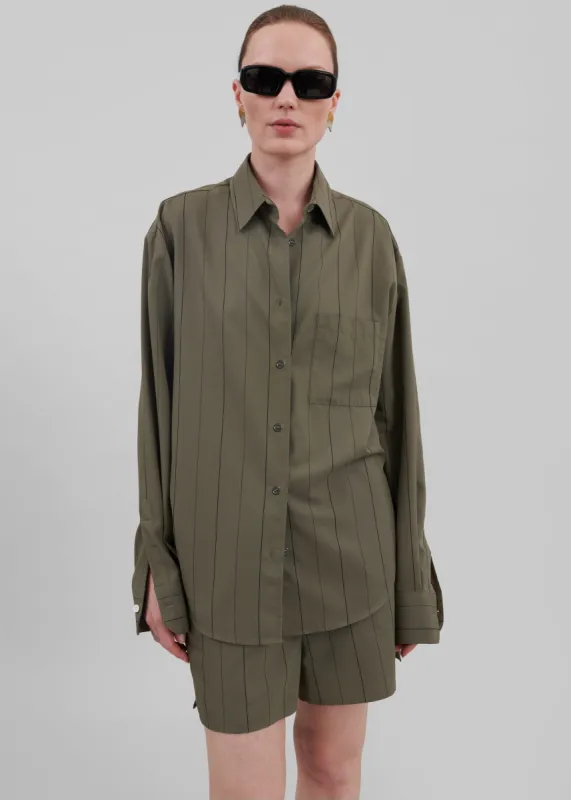Lui Shirt - Khaki/Black Stripe sold by Frankie Shop
