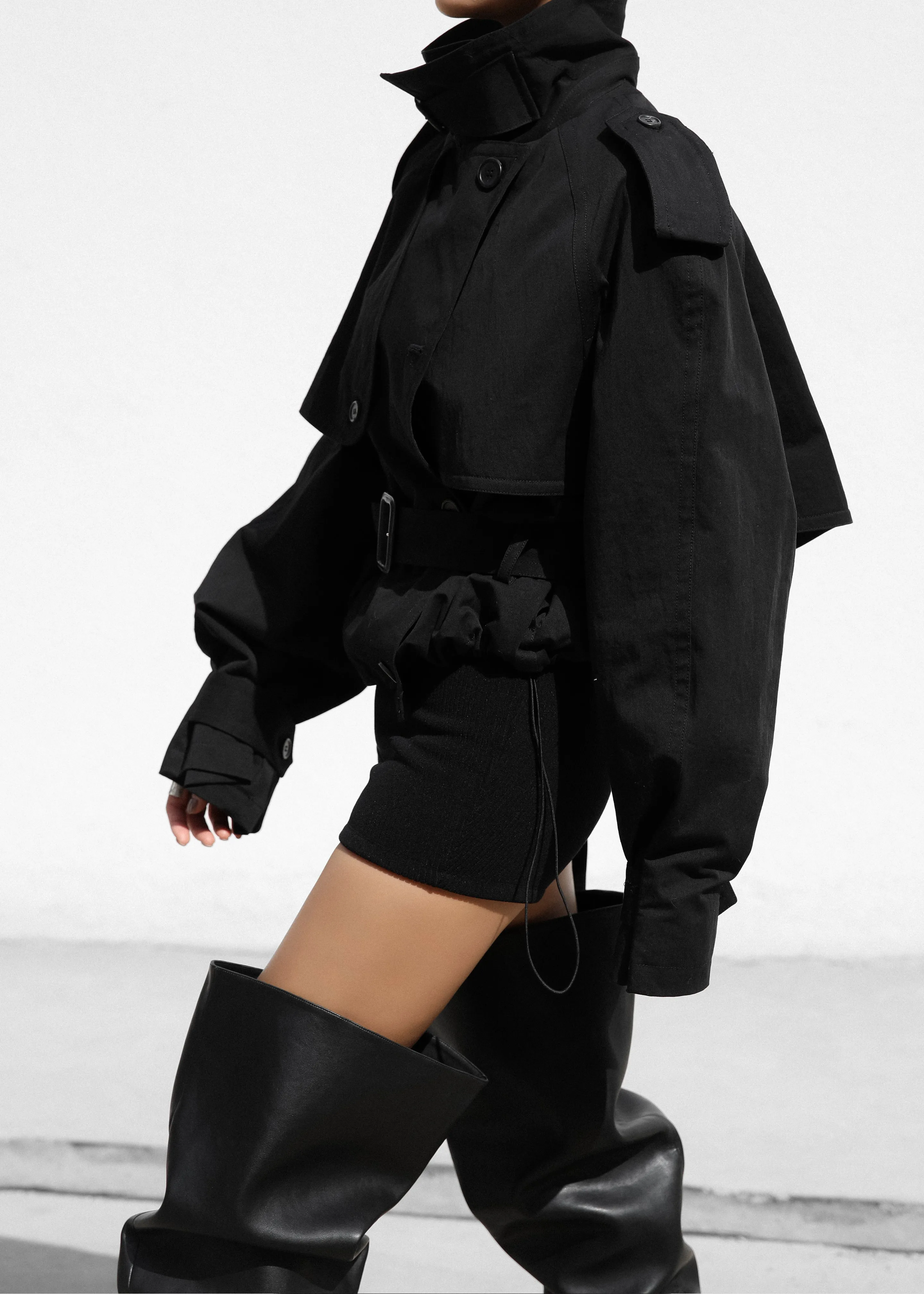 Mads Cropped Trench - Black sold by Frankie Shop product image thumbnail 5