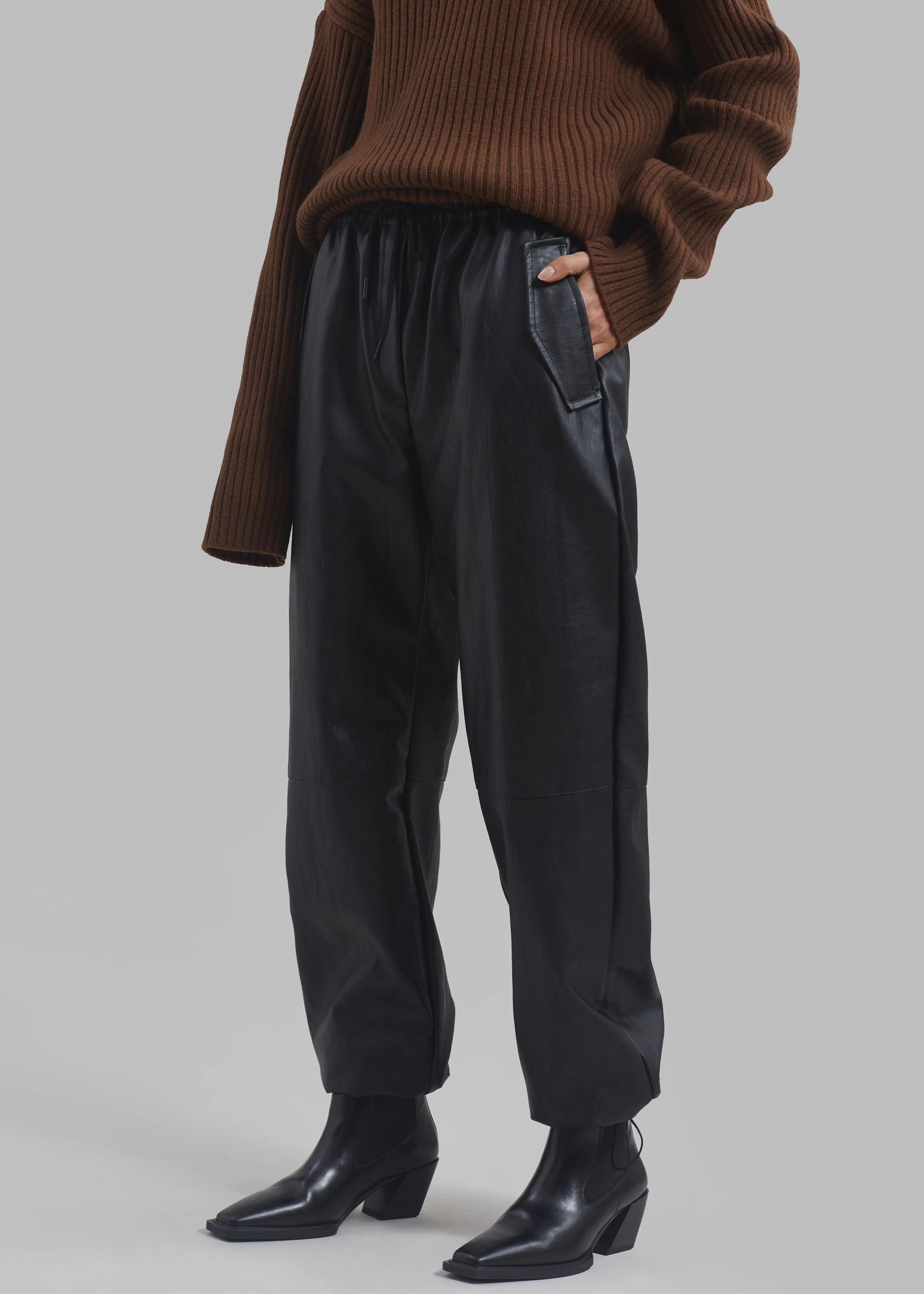 Grayson Faux Leather Pants - Black sold by Frankie Shop