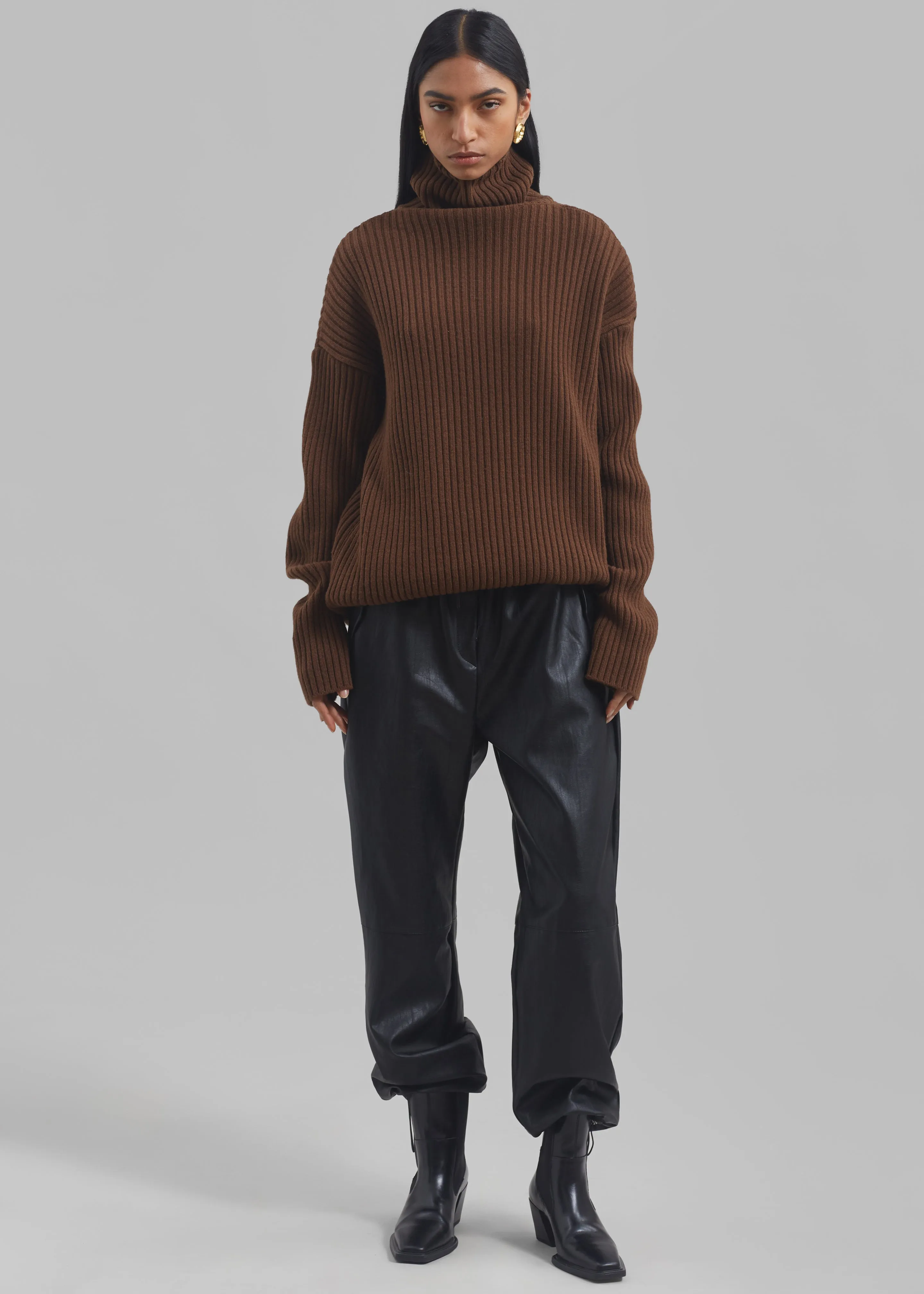 Grayson Faux Leather Pants - Black sold by Frankie Shop product image thumbnail 3