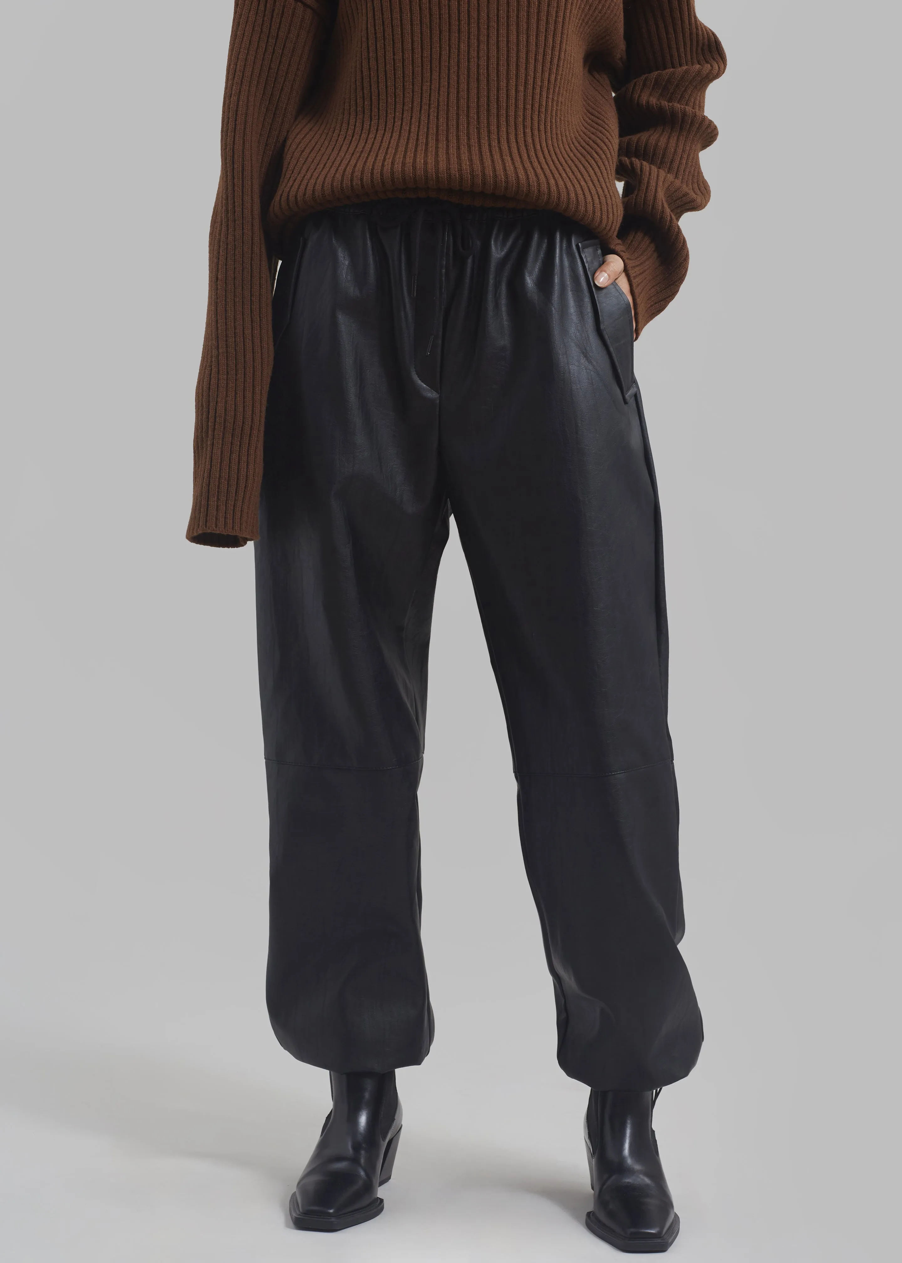 Grayson Faux Leather Pants - Black sold by Frankie Shop product image thumbnail 4