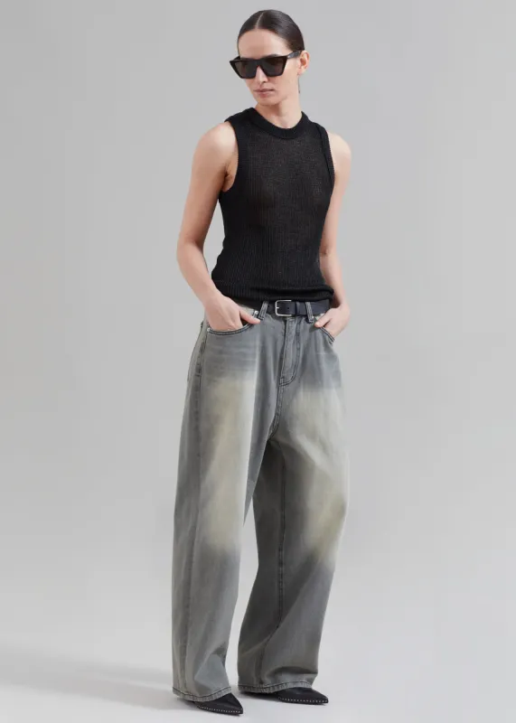 Kane Wide Jeans - Grey Wash sold by Frankie Shop