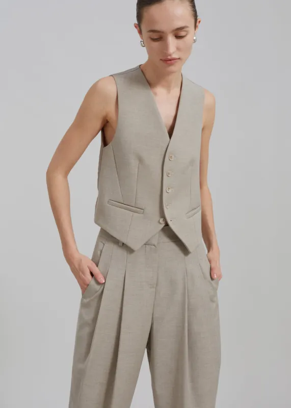 Gelso Waistcoat - Light Taupe Melange sold by Frankie Shop