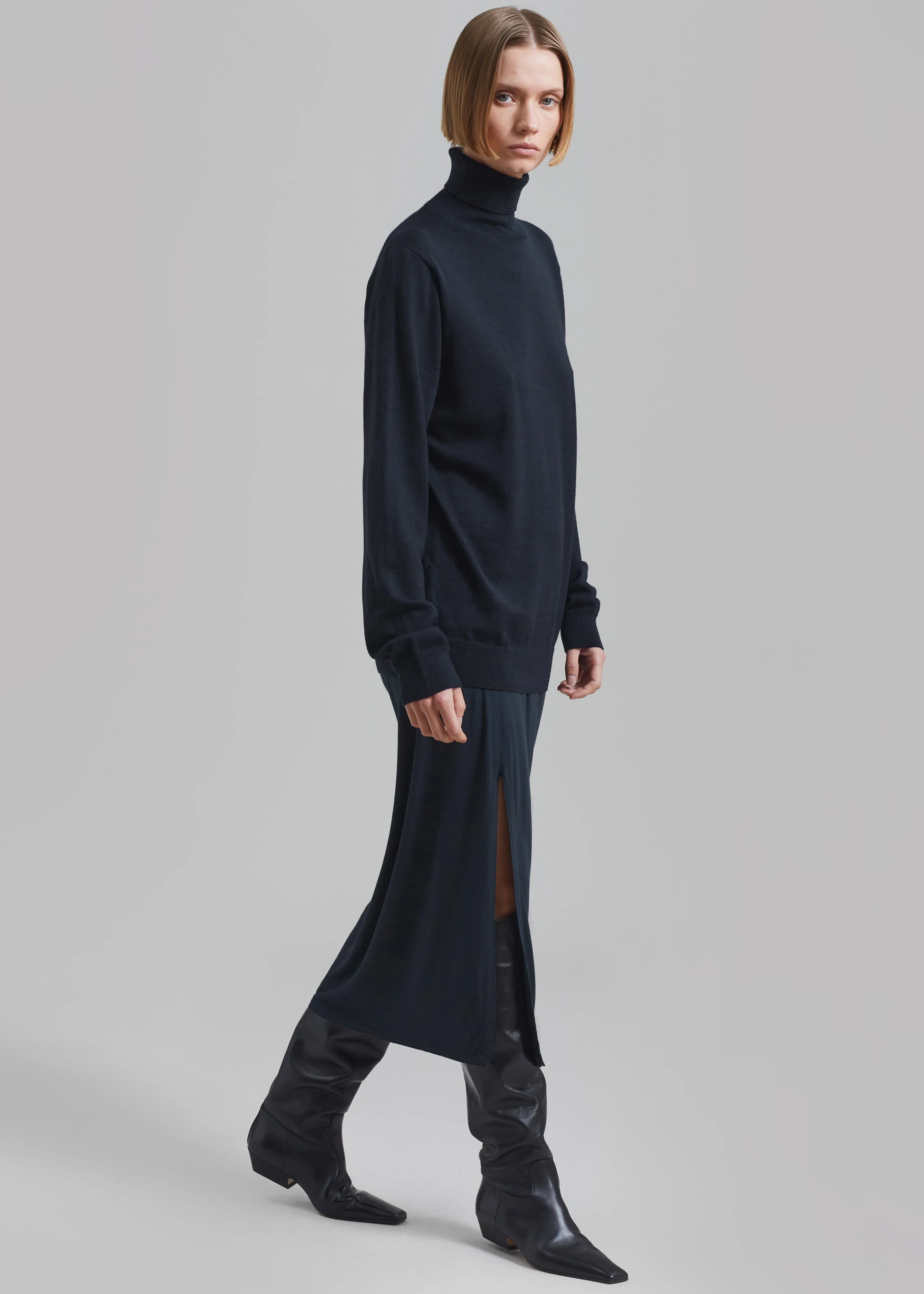 Abigail Side Slit Maxi Skirt - Navy sold by Frankie Shop product image thumbnail 2