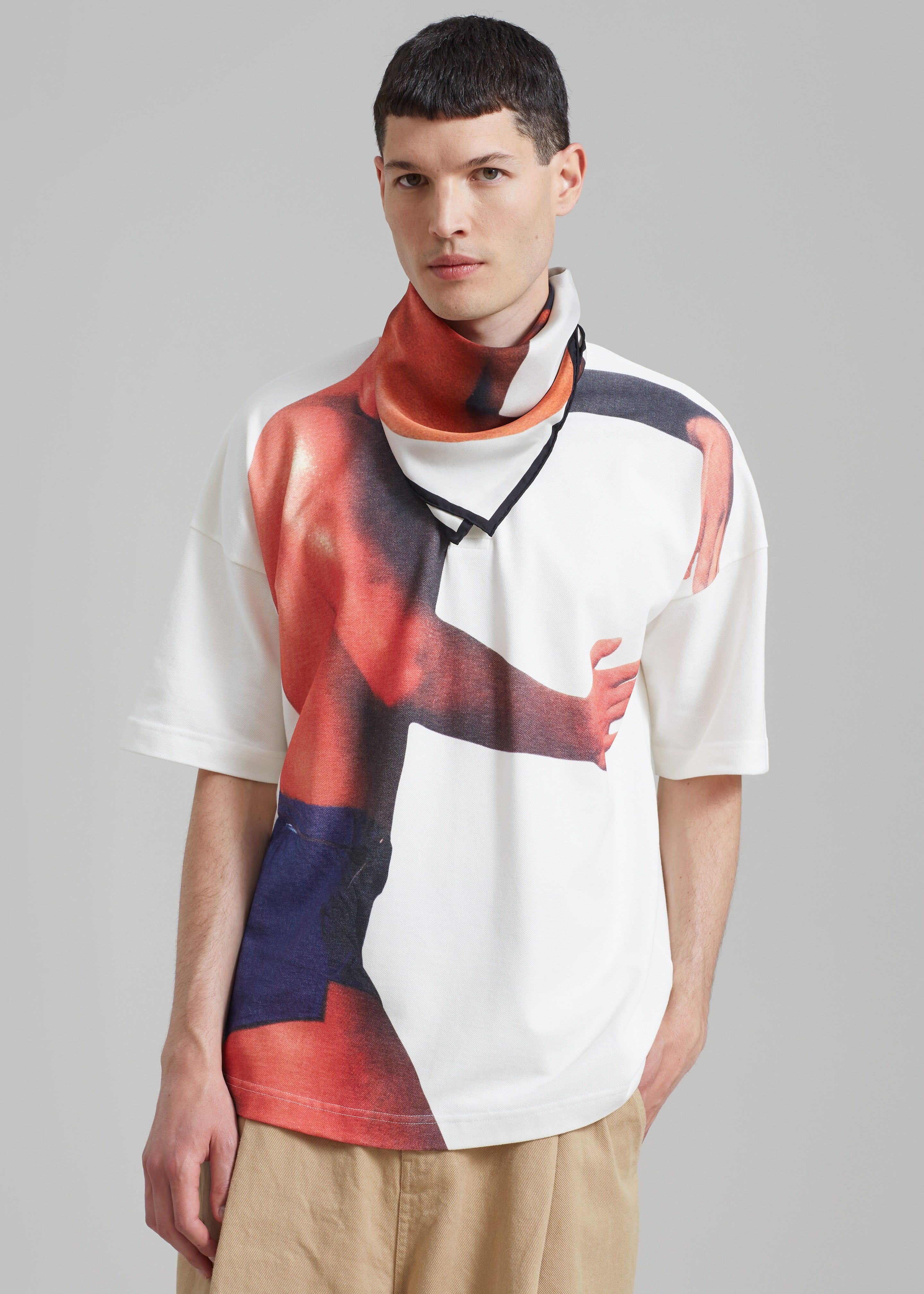 JW Anderson Printed Silk Scarf - Multi/Off White sold by Frankie Shop product image thumbnail 3