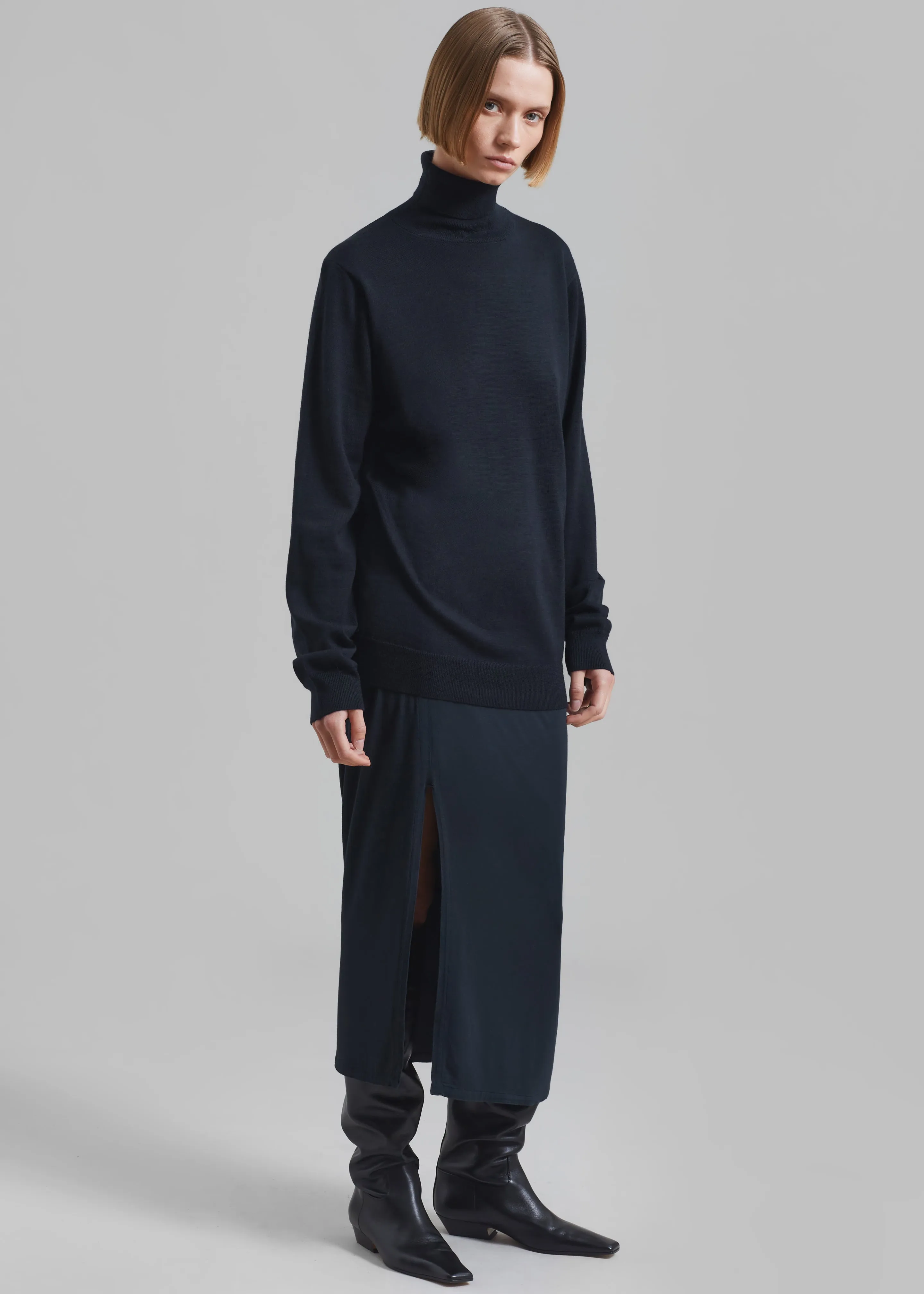 Abigail Side Slit Maxi Skirt - Navy sold by Frankie Shop product image thumbnail 5