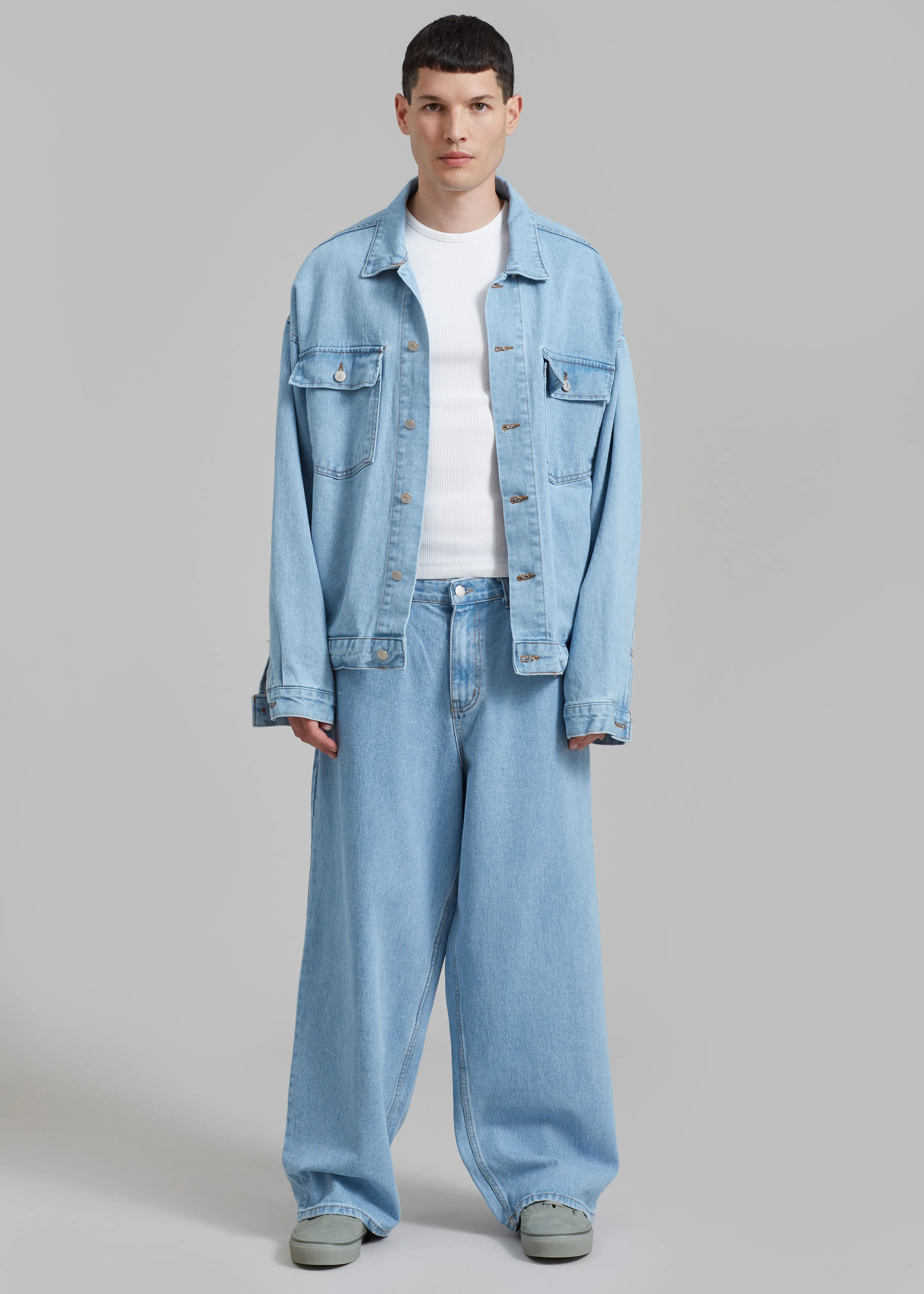 Connor Oversized Denim Jacket - Worn Wash sold by Frankie Shop product image thumbnail 2
