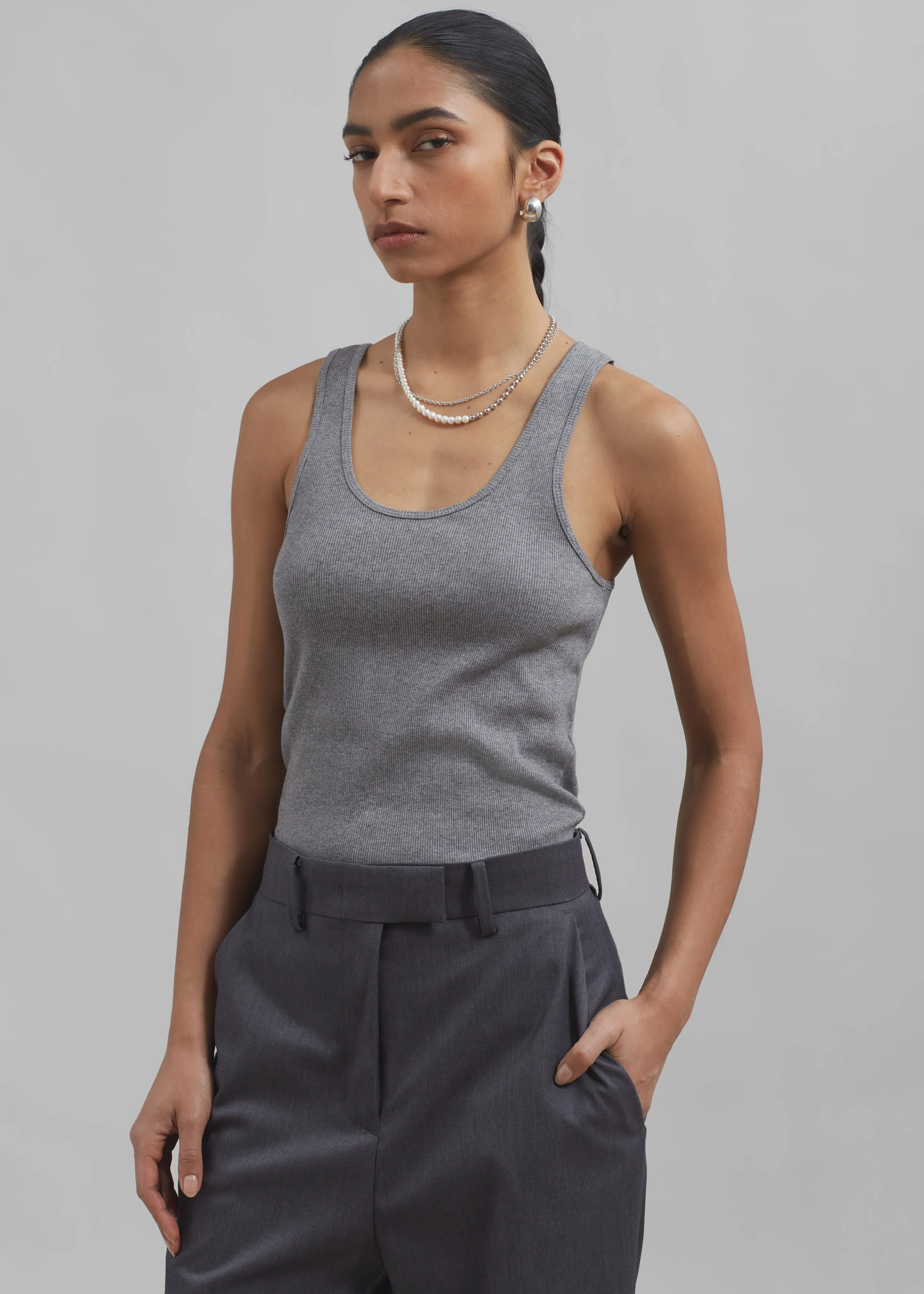 By Malene Birger Anisa Tank Top - Grey Melange sold by Frankie Shop product image thumbnail 4