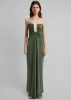 Christopher Esber Arced Palm Strapless Dress - Bottle Green sold by Frankie Shop