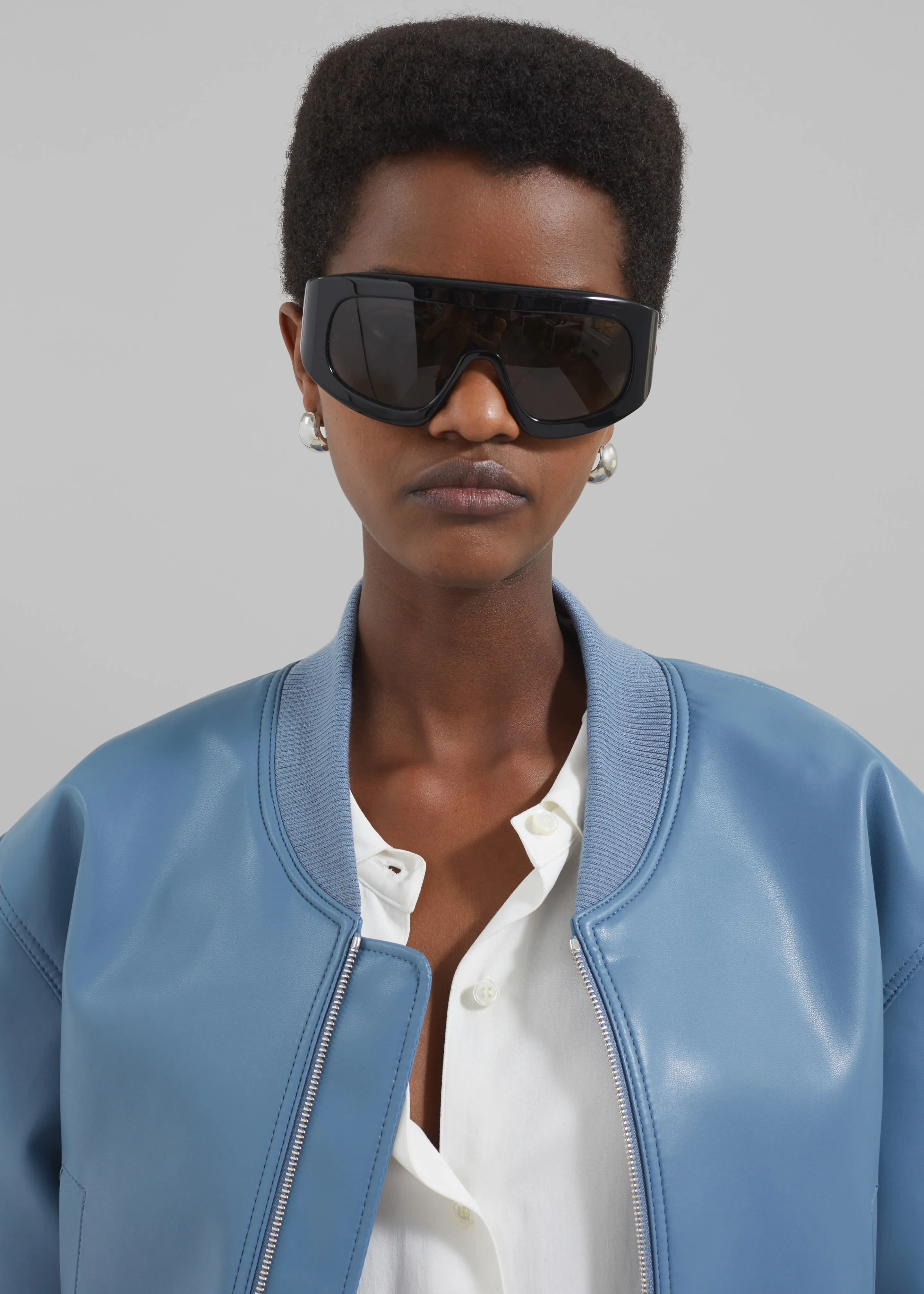 Cassie Faux Leather Bomber - Blue sold by Frankie Shop product image thumbnail 4