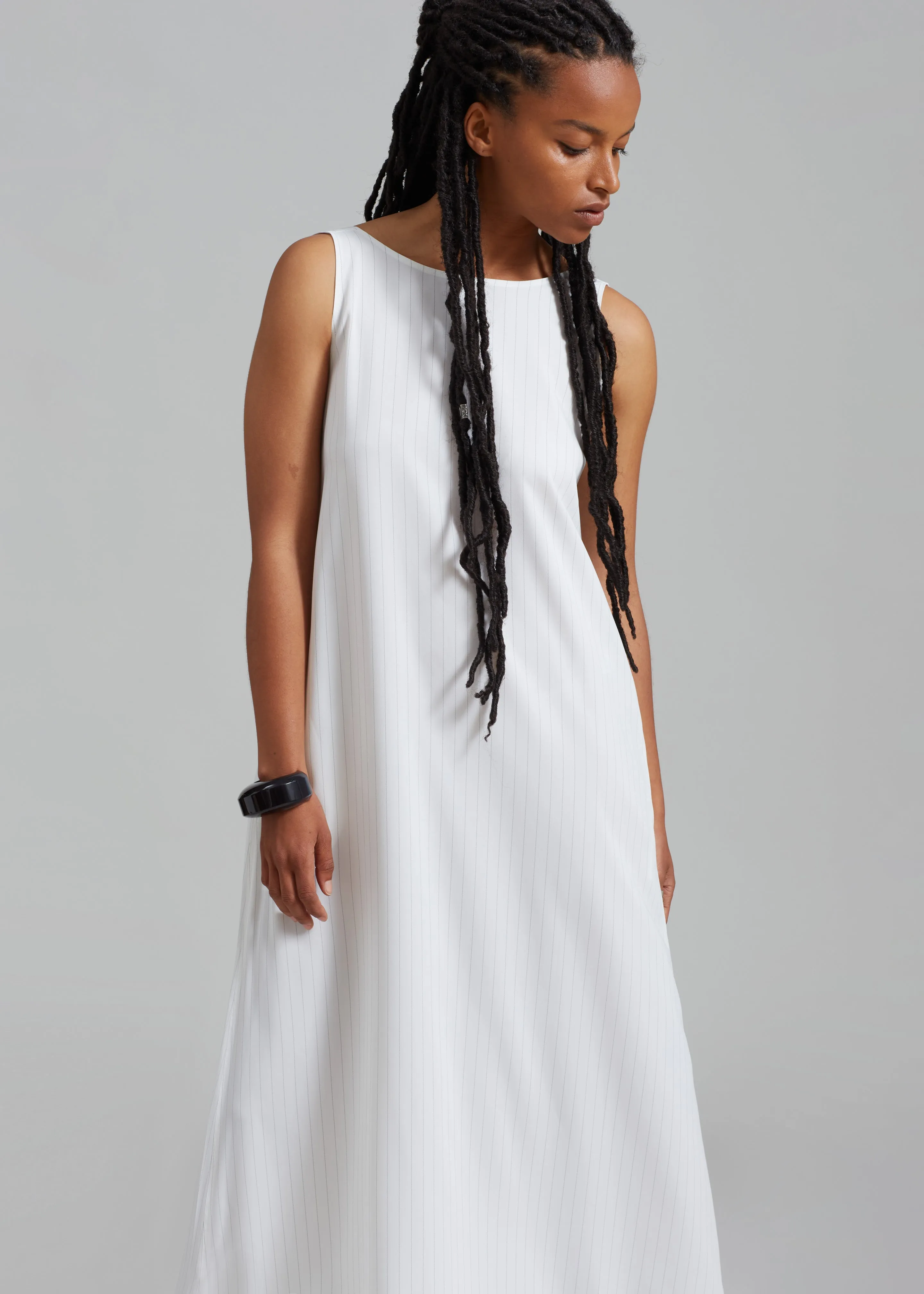 Laurel Sleeveless Maxi Dress - White Pinstripe sold by Frankie Shop product image thumbnail 3