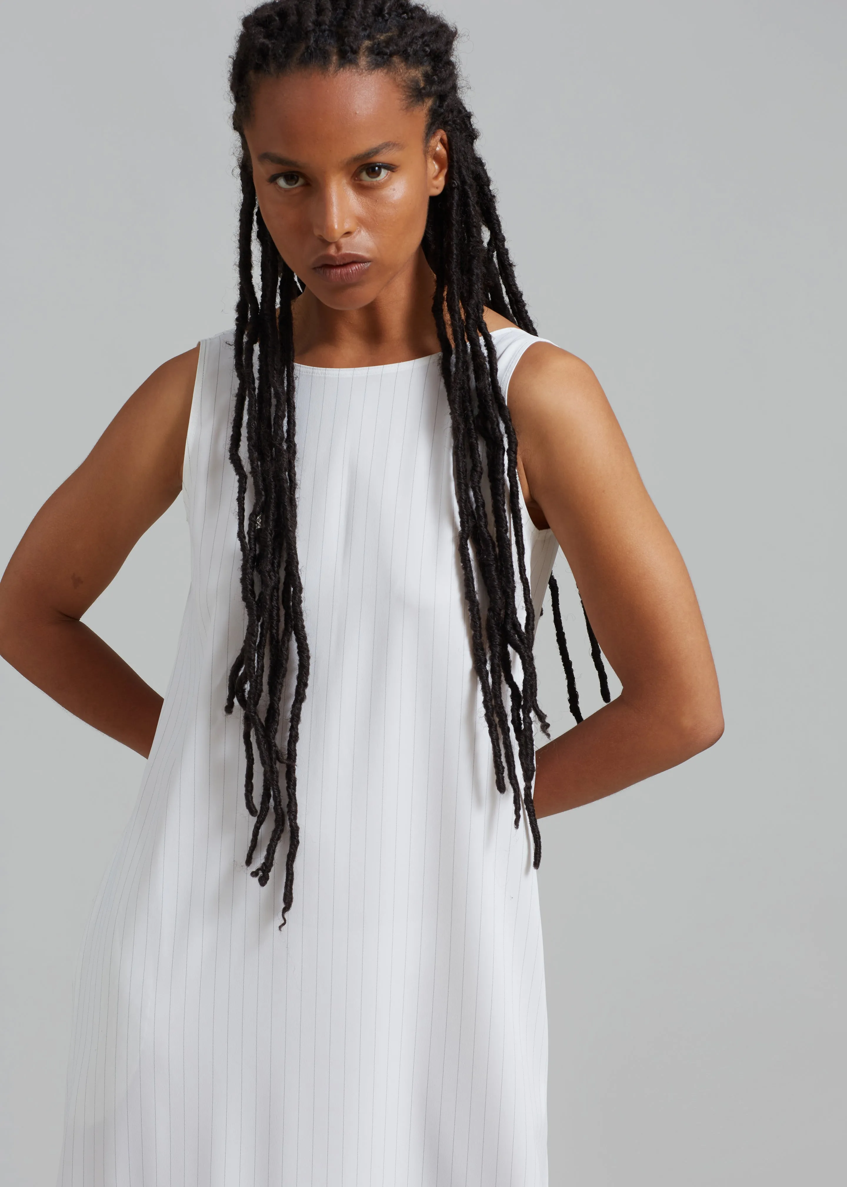 Laurel Sleeveless Maxi Dress - White Pinstripe sold by Frankie Shop product image thumbnail 5
