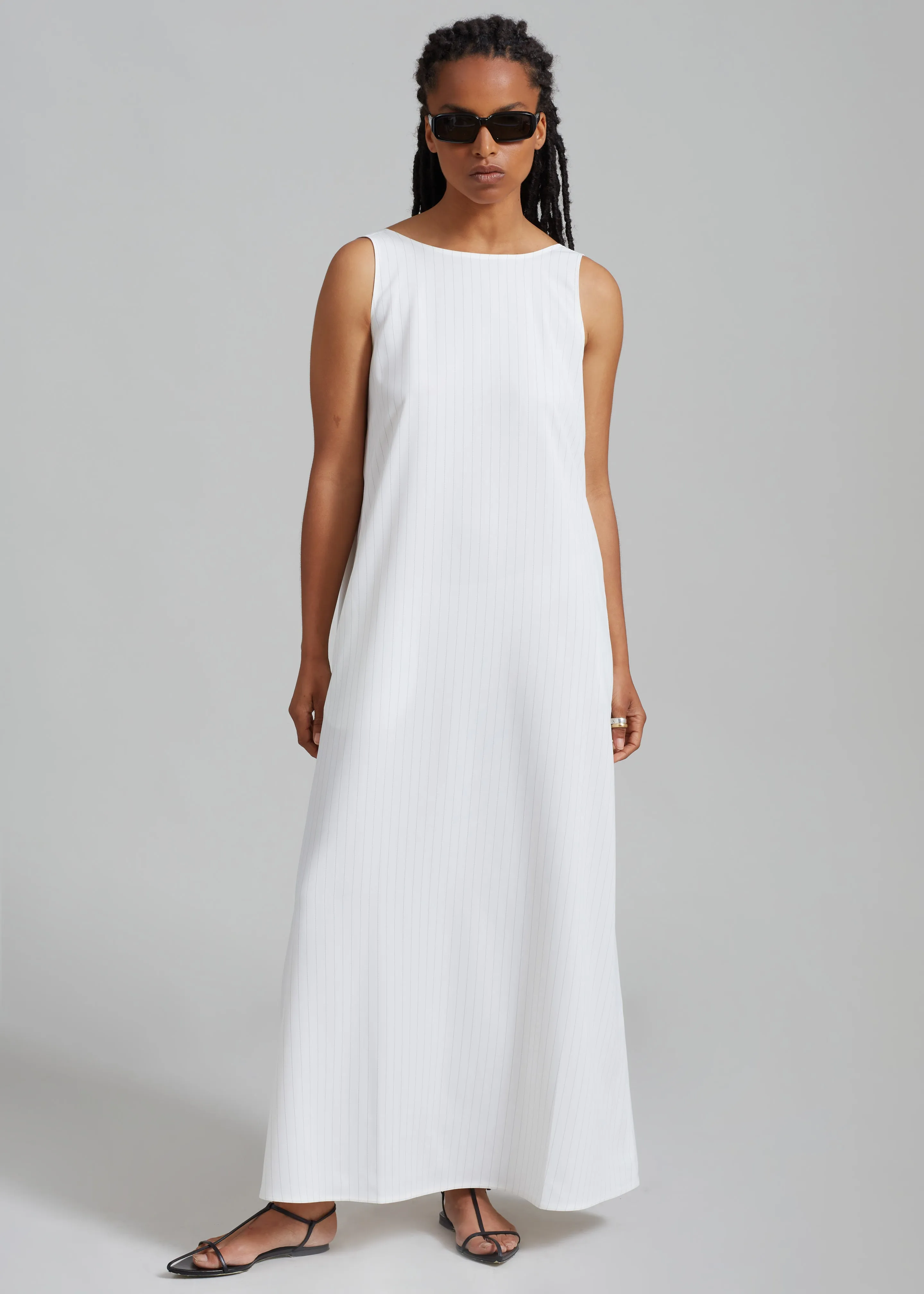 Laurel Sleeveless Maxi Dress - White Pinstripe sold by Frankie Shop product image thumbnail 4