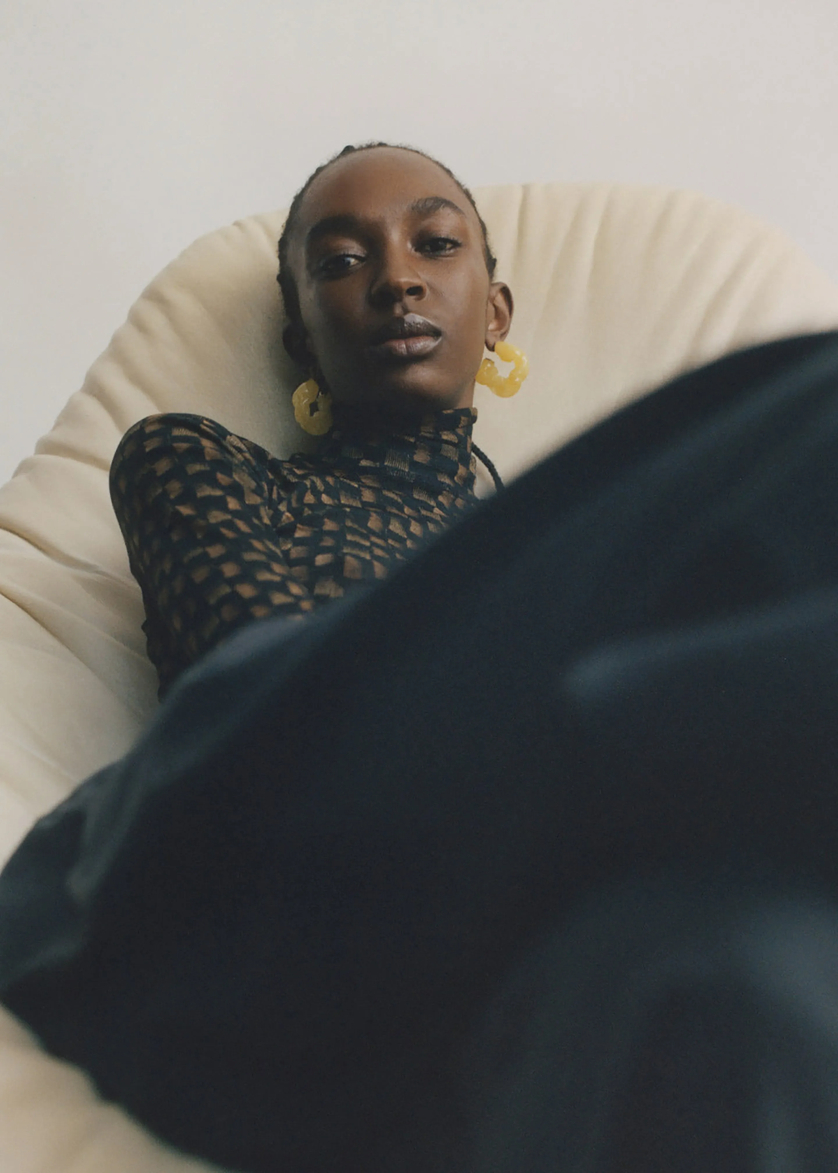 Completedworks Ruffle Bio-Resin Earrings - Yellow sold by Frankie Shop product image thumbnail 4