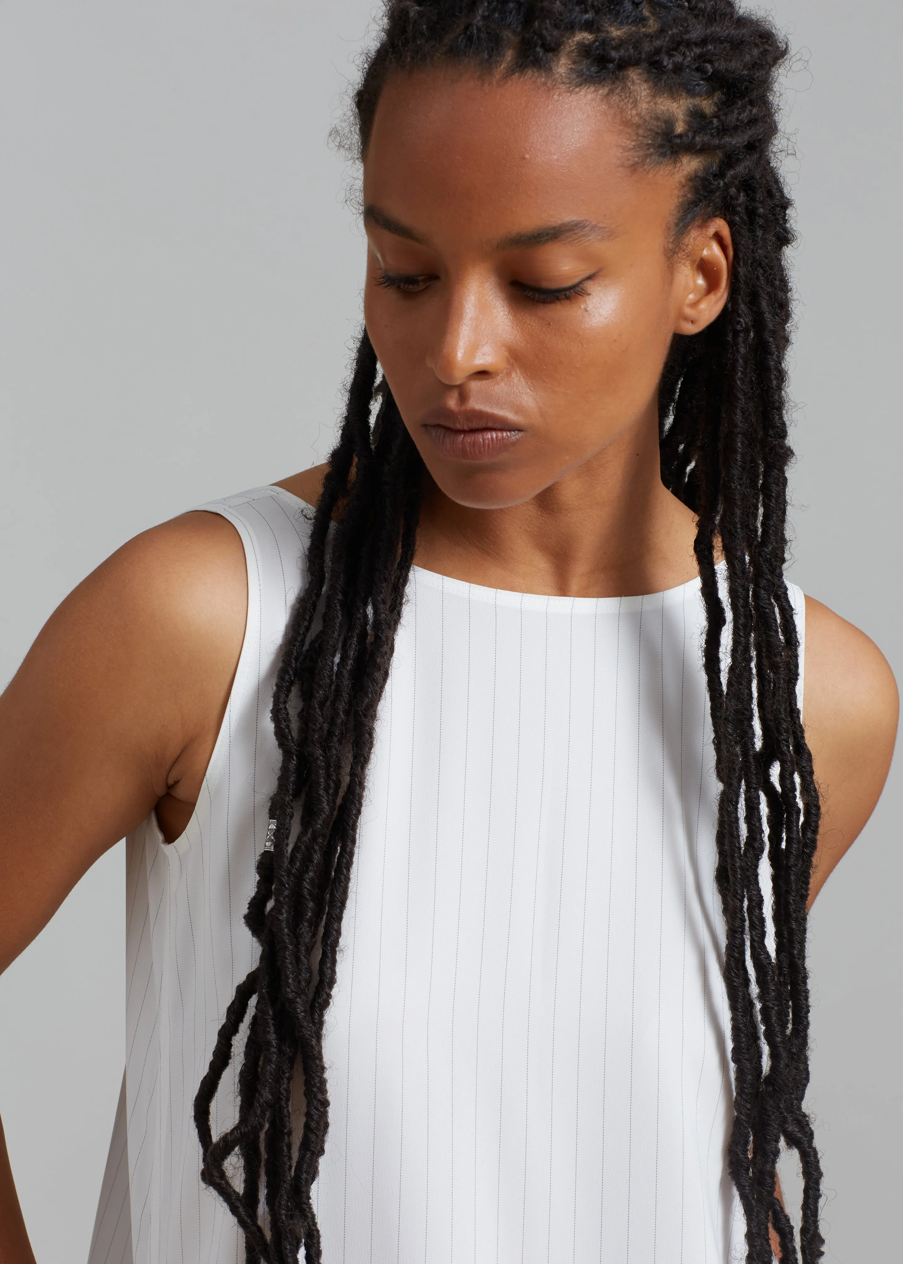 Laurel Sleeveless Maxi Dress - White Pinstripe sold by Frankie Shop product image thumbnail 2