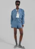 Cassie Faux Leather Bomber - Blue sold by Frankie Shop