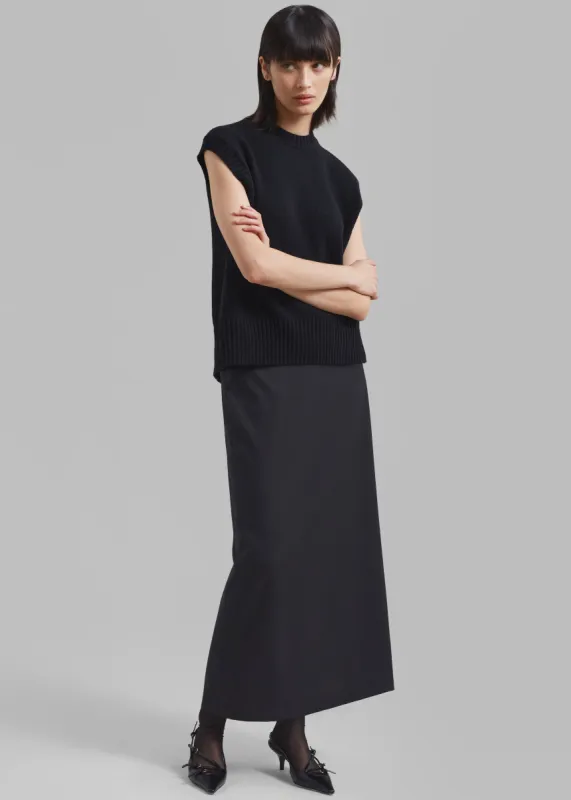 Miranda Long Pencil Skirt - Charcoal sold by Frankie Shop