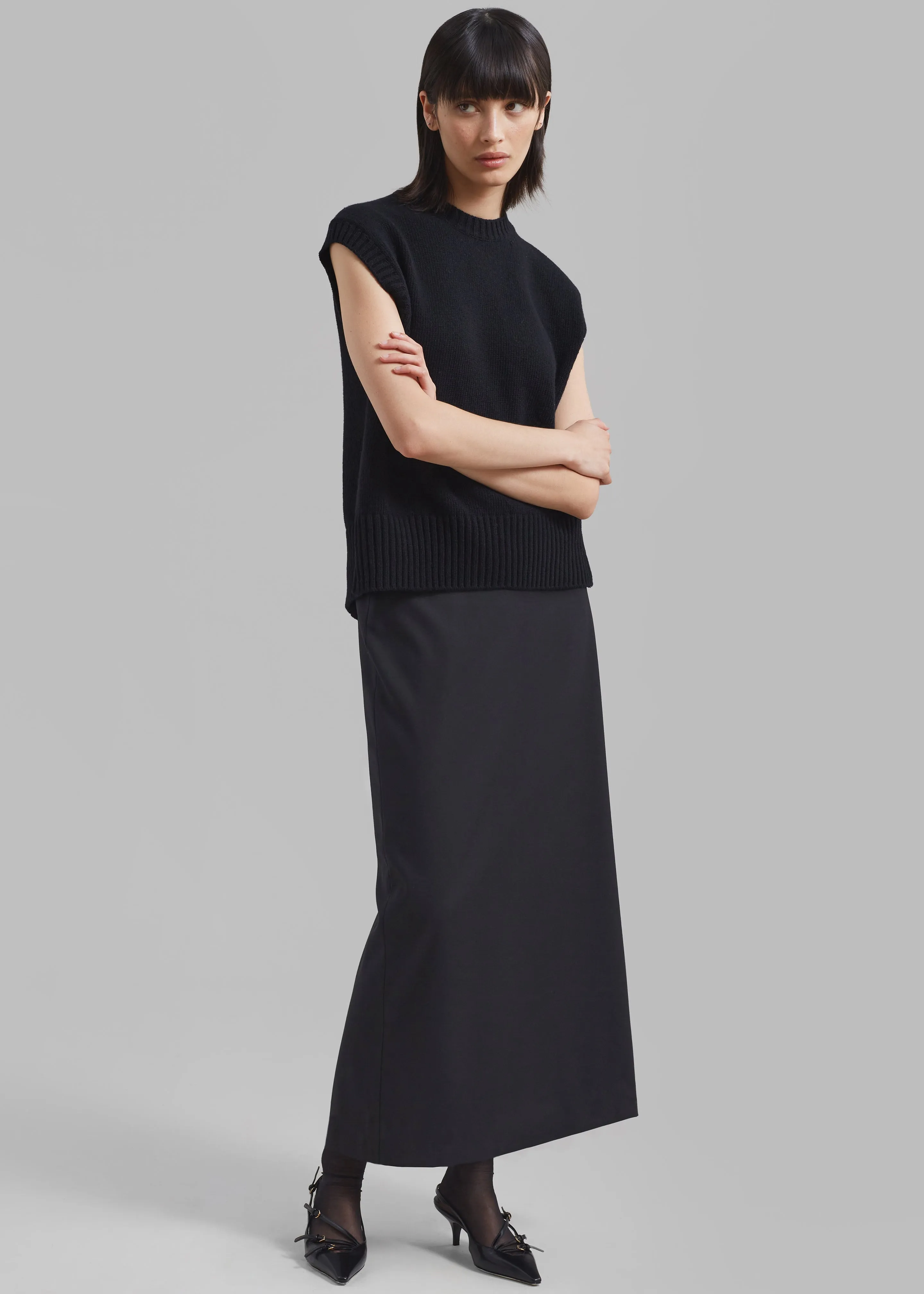 Miranda Long Pencil Skirt - Charcoal sold by Frankie Shop