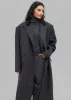 Dolly Contrast Collar Coat - Dark Grey Melange sold by Frankie Shop