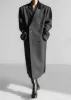 Dolly Contrast Collar Coat - Dark Grey Melange sold by Frankie Shop